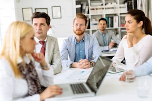 Business people meeting and a busy day at the office