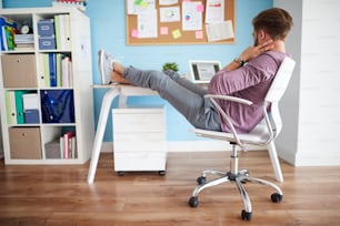 Comfortable position to work in the office