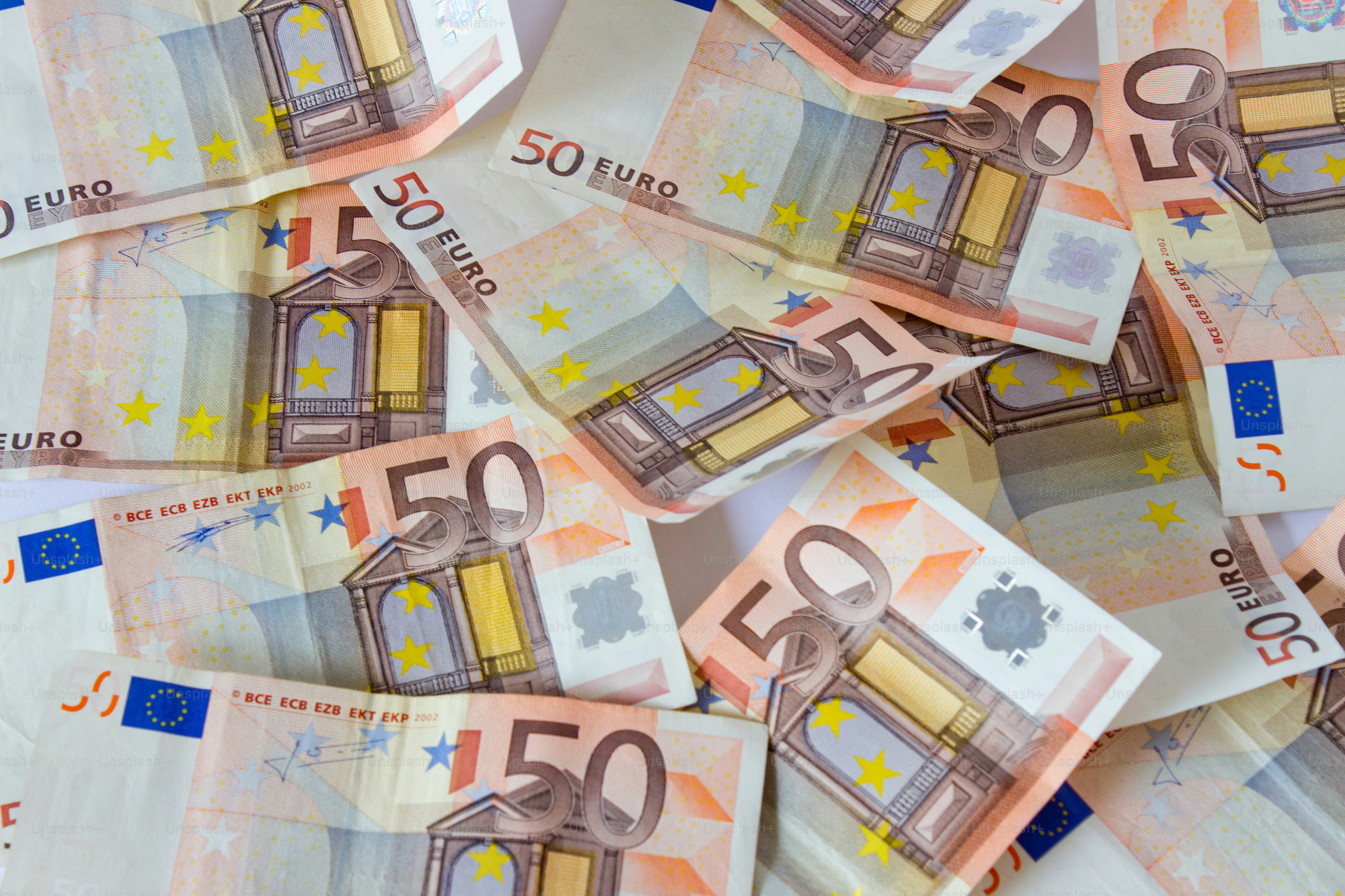 Euro-Banknoten in europäischer Währung. Nahaufnahme.