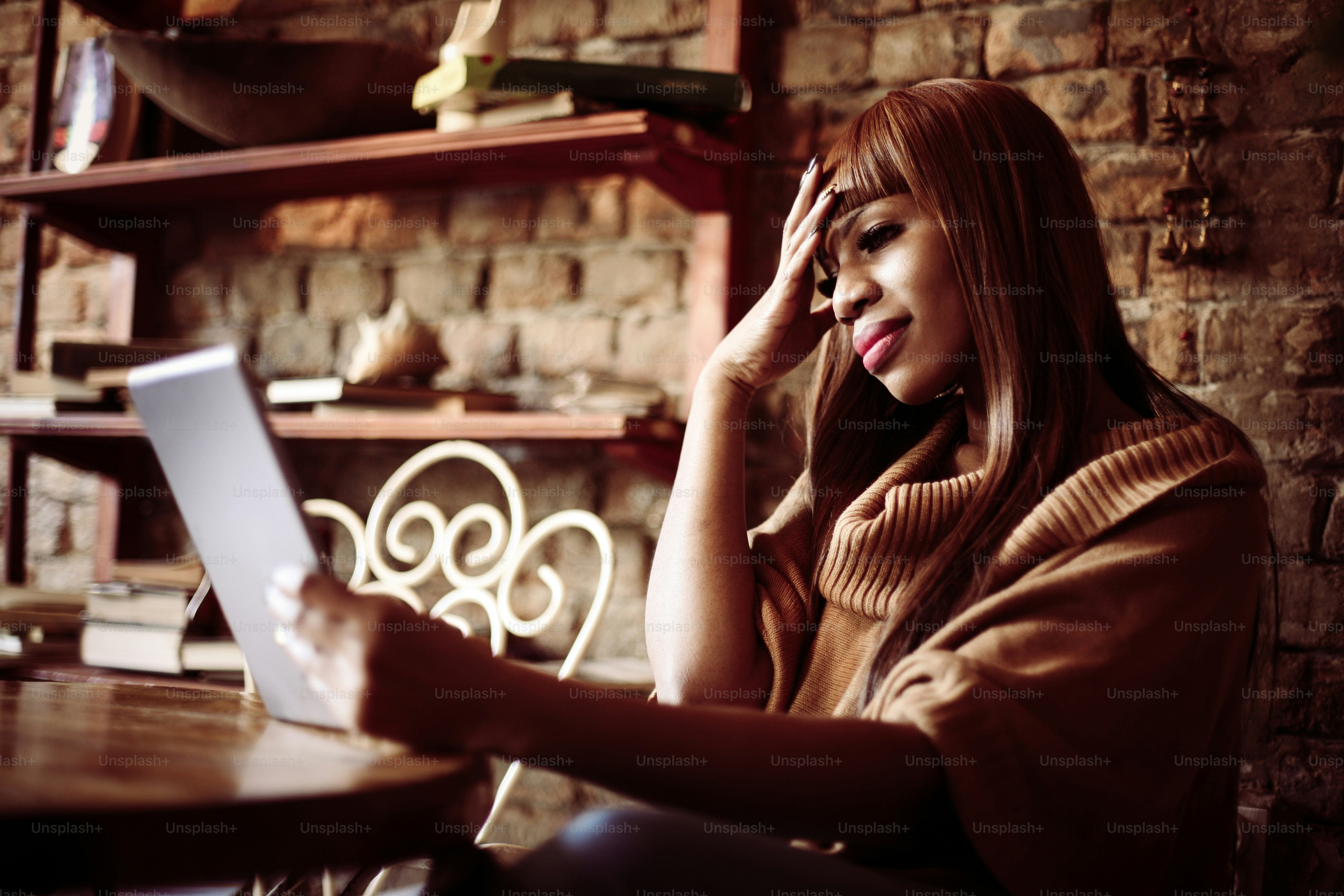 Woman having stress on her job.