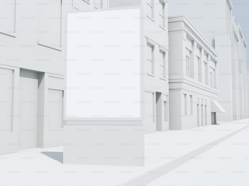 Imagen del renderizador 3D. Maqueta de pancarta callejera.
