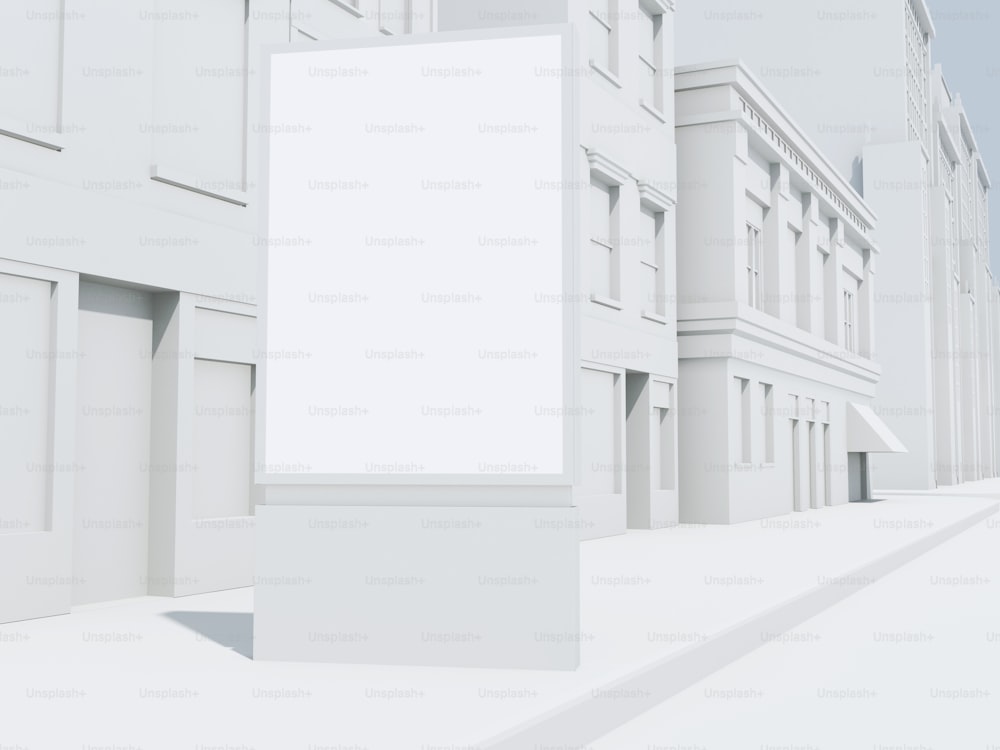 Image de rendu 3D. Maquette de bannière de rue.