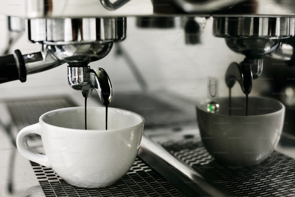 coffee maker with a coffee cup