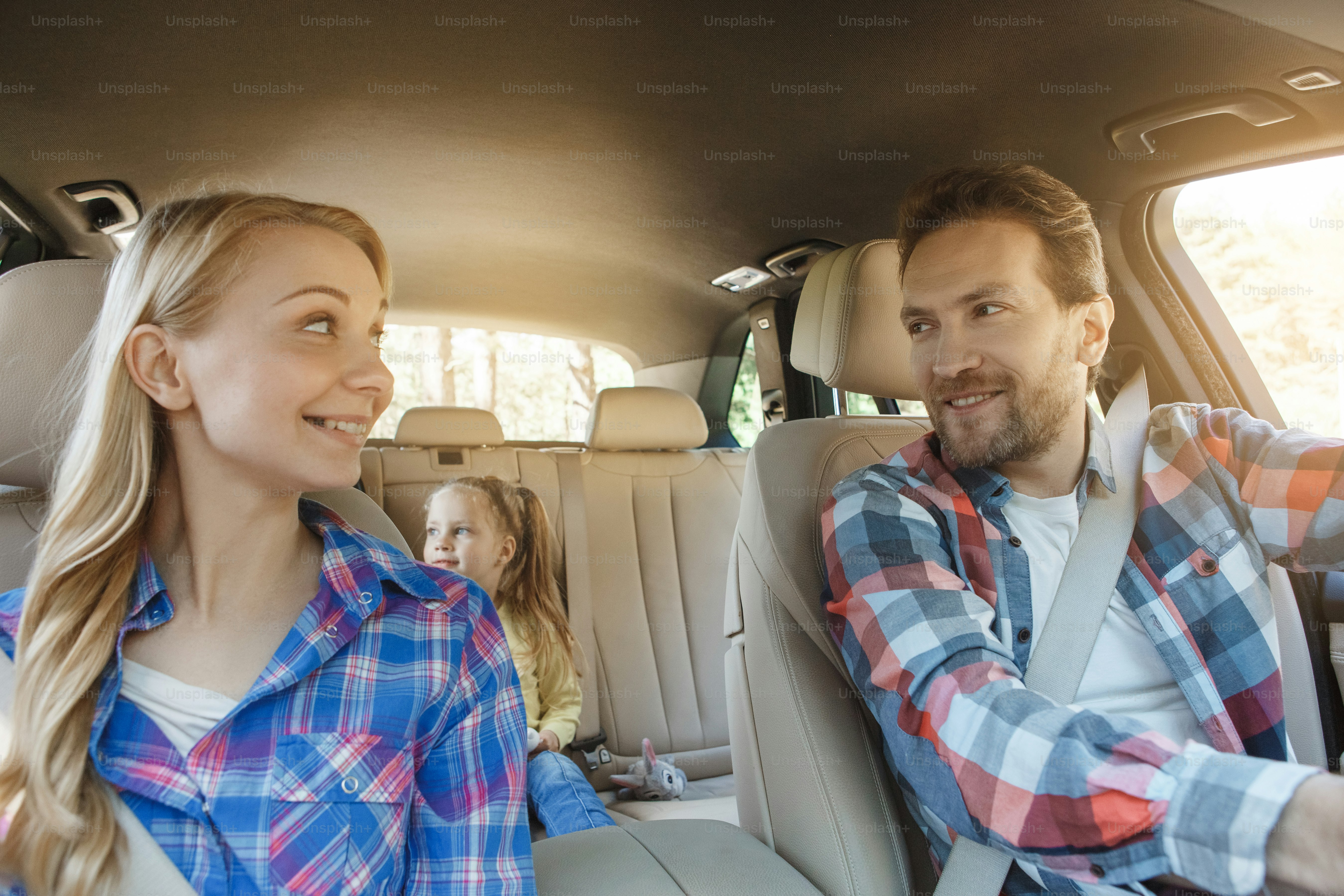 Travel by car family ride together driving