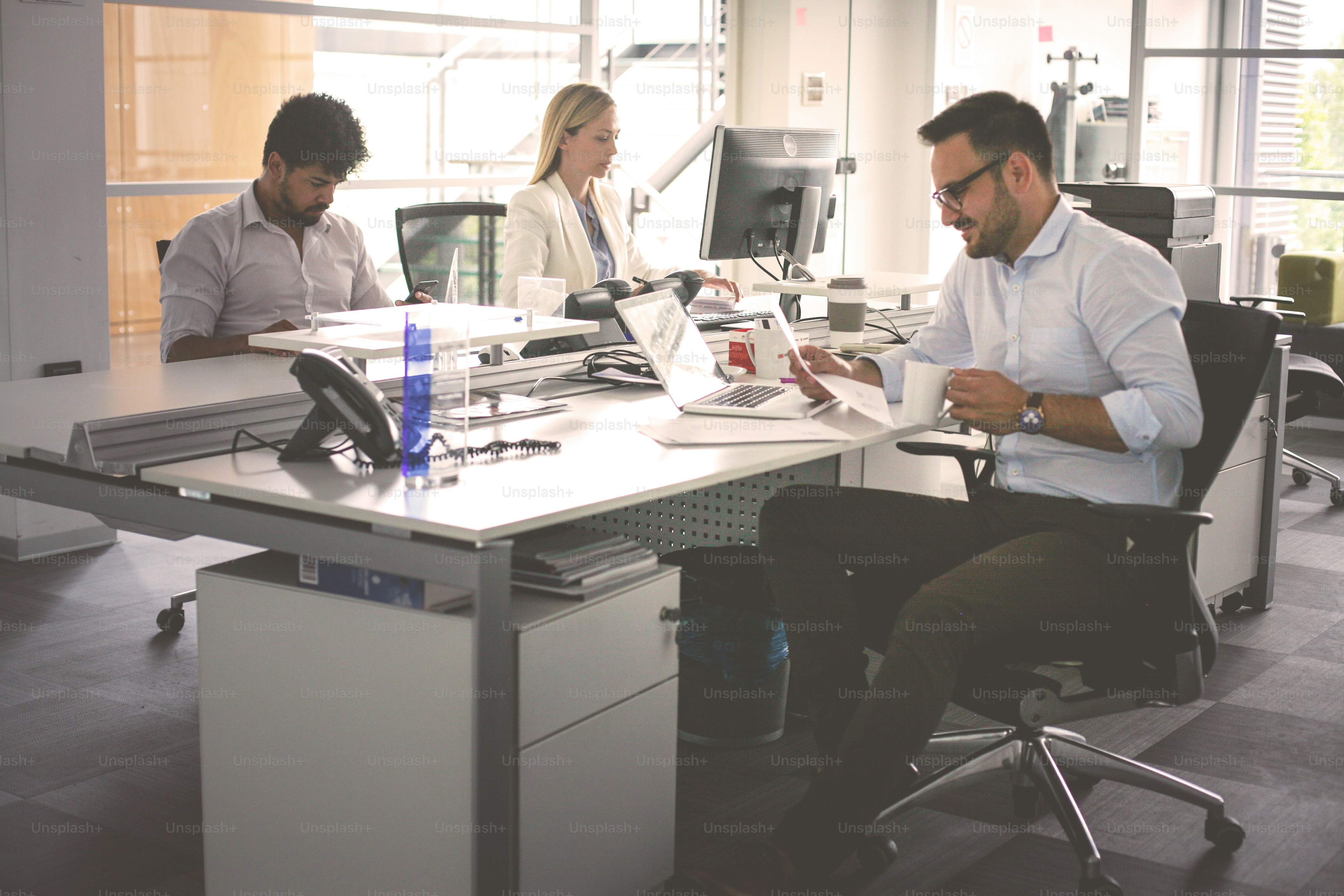 Business people working. Business people together in office