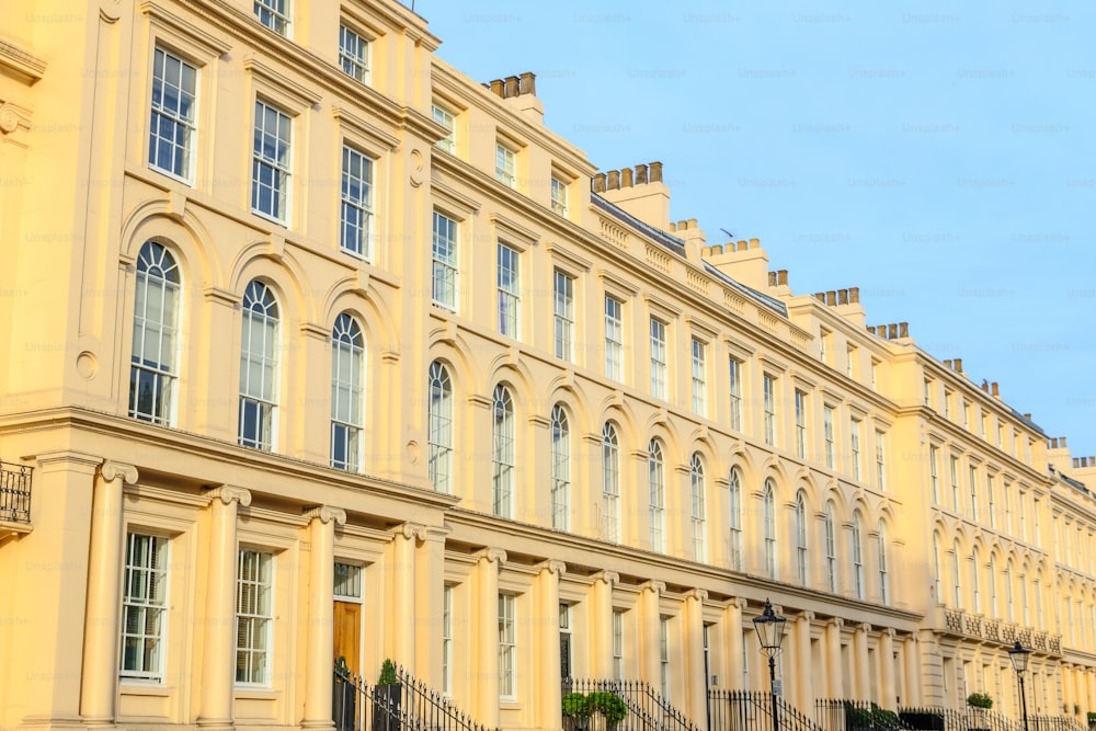 Facade of Georgian style terraced houses in London