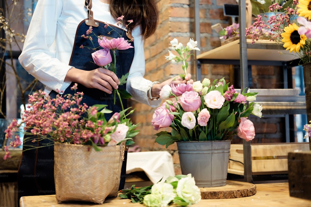 Confident Young Business Owner Flower Shop Store Florist Botany Bouquet Blooming.
