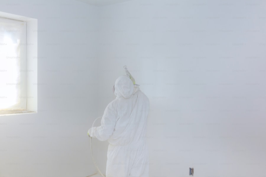 Pintura mecanizada profissional com equipamento Airless no Porto