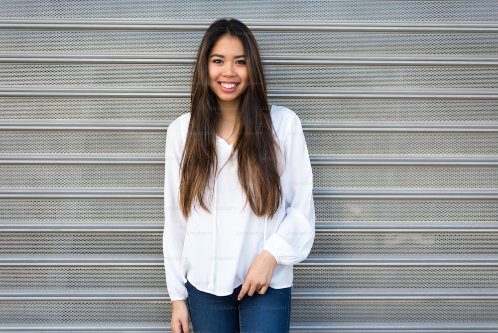 happy pretty 20s young woman student smiling