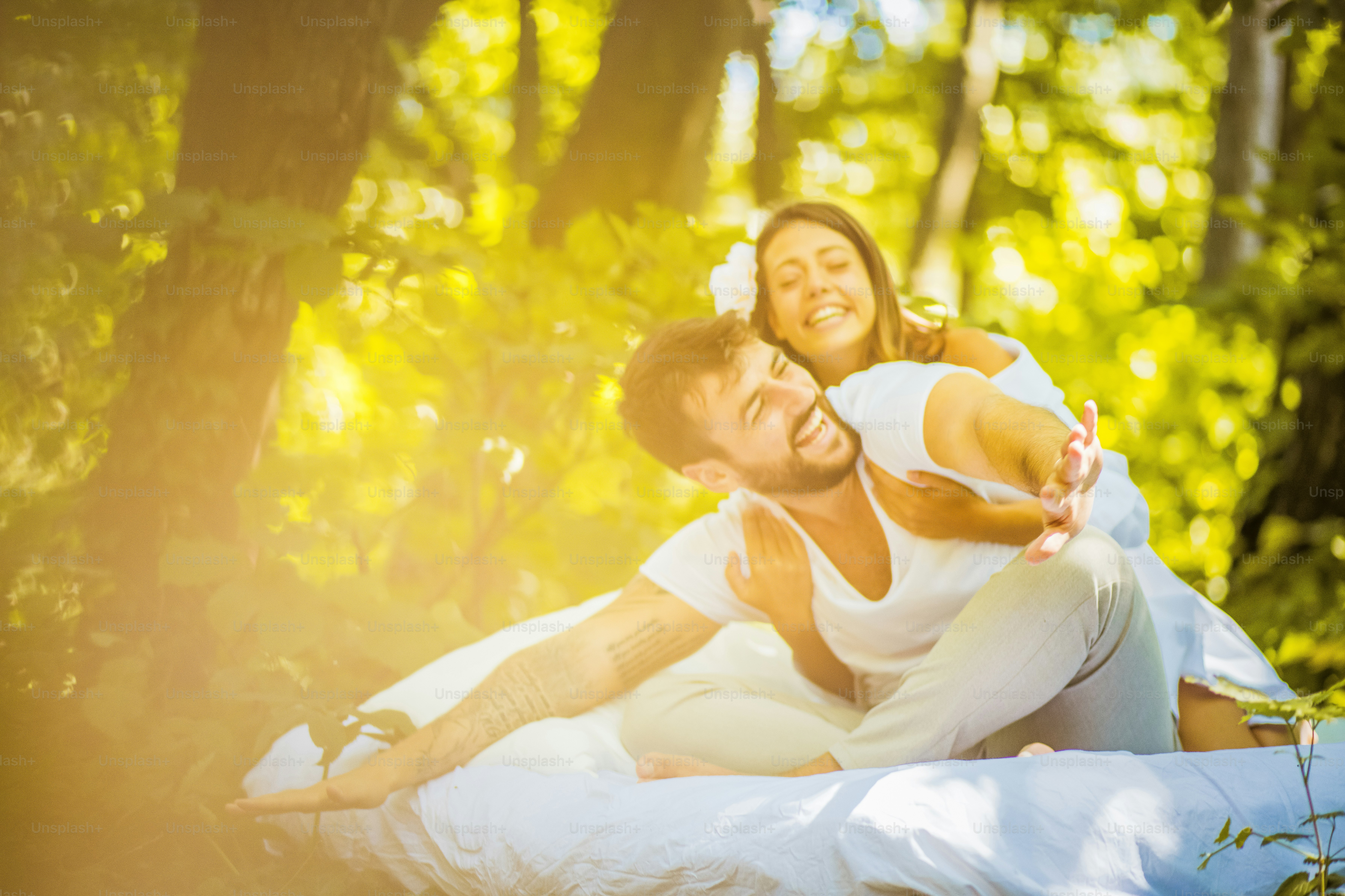 Have fun with your love in nature. Morning like this.  Spring season.
