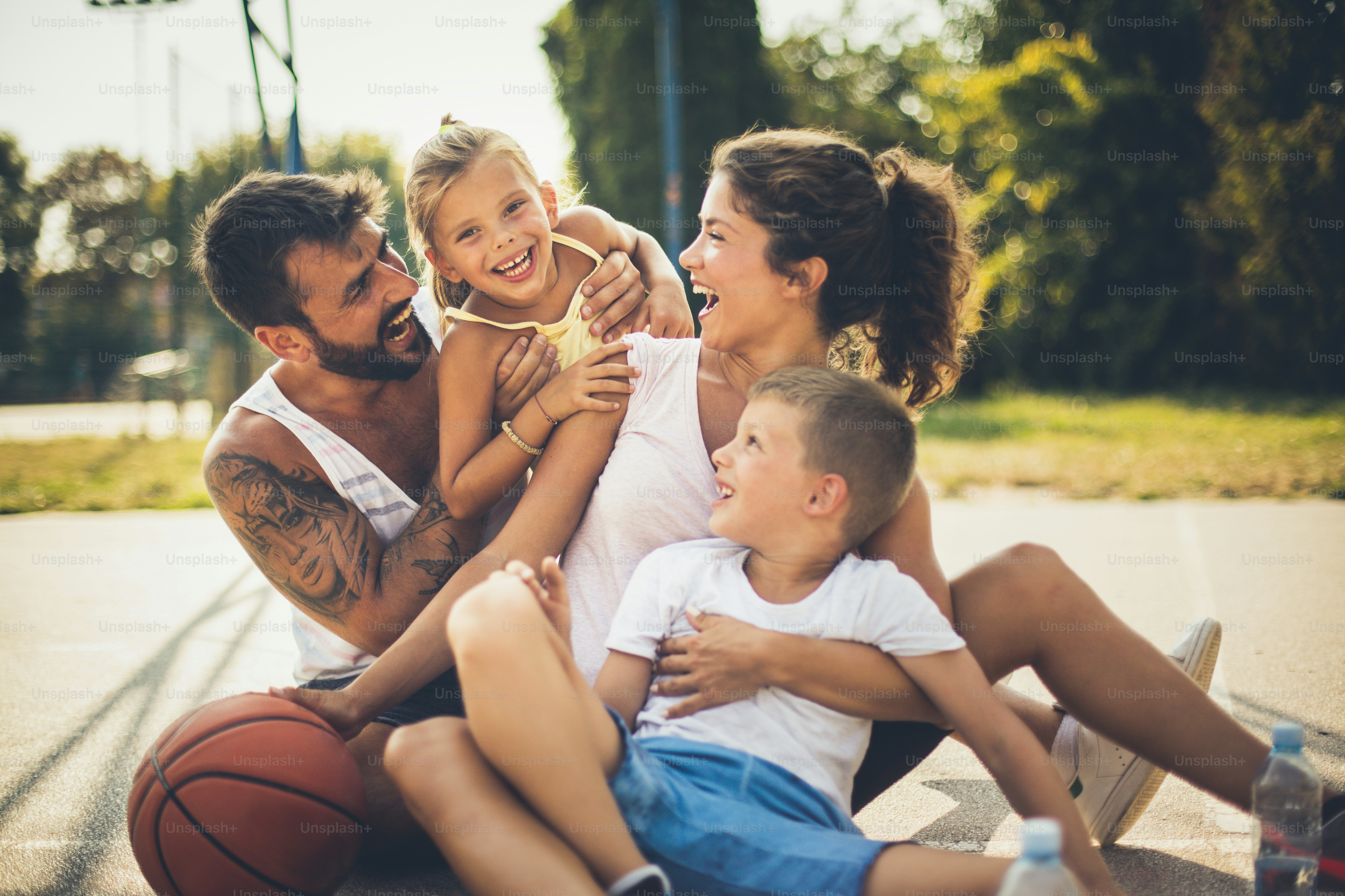 Basketball family portrait. Sports family.