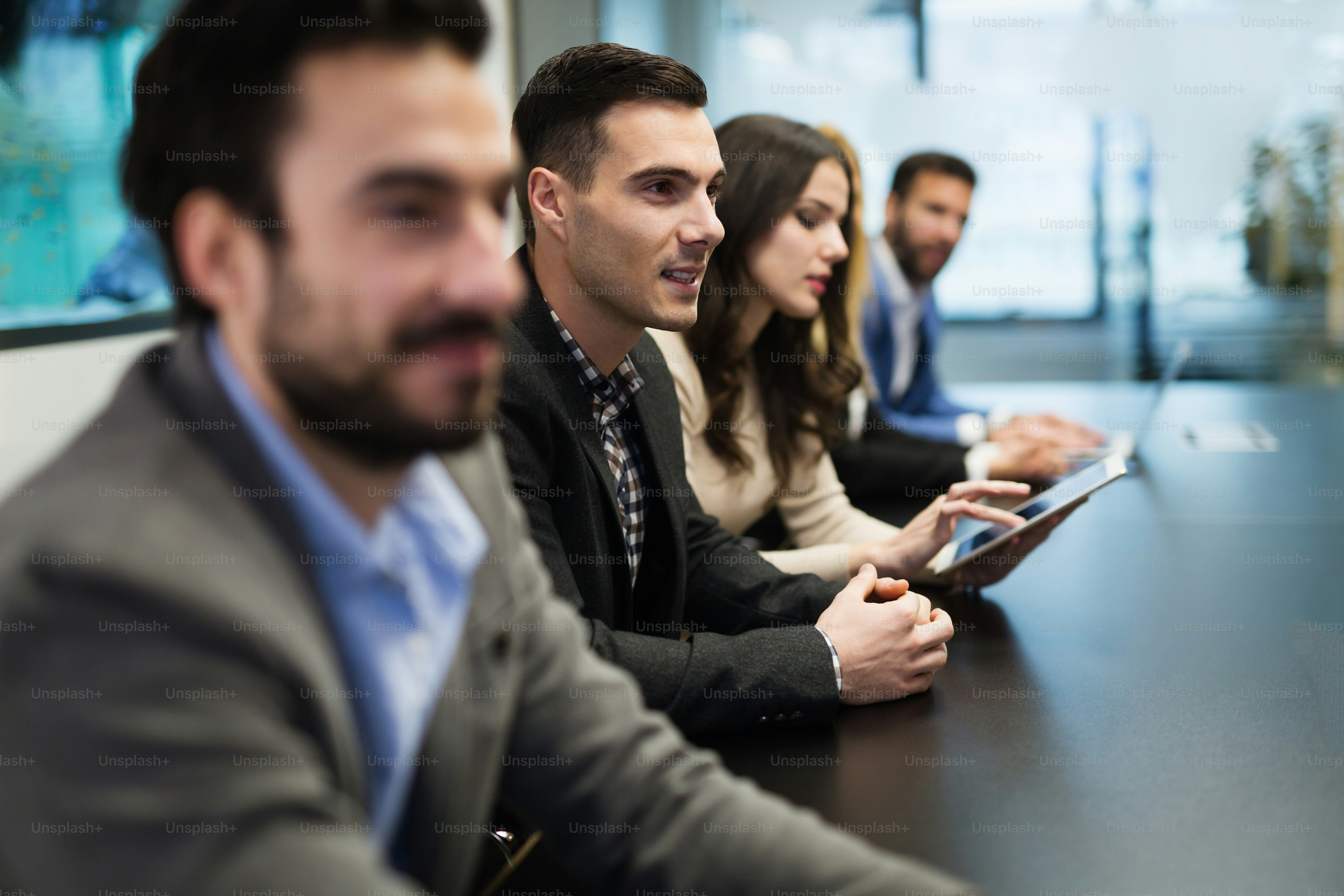 Picture of business people discussing on meeting seminar