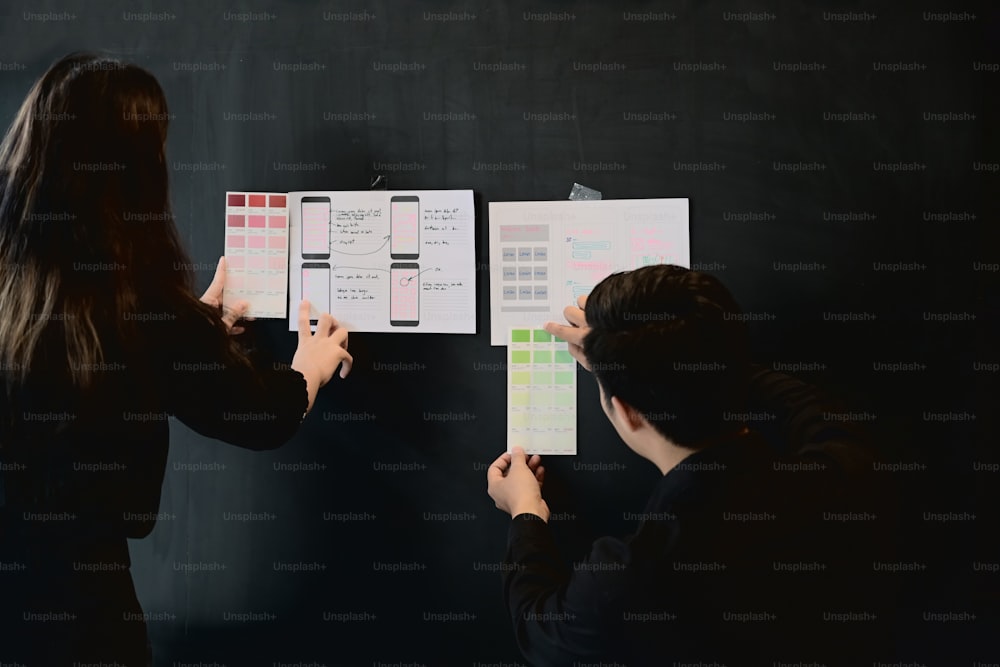 UX UI developer and designer planning layout responsive application mobile phone content.