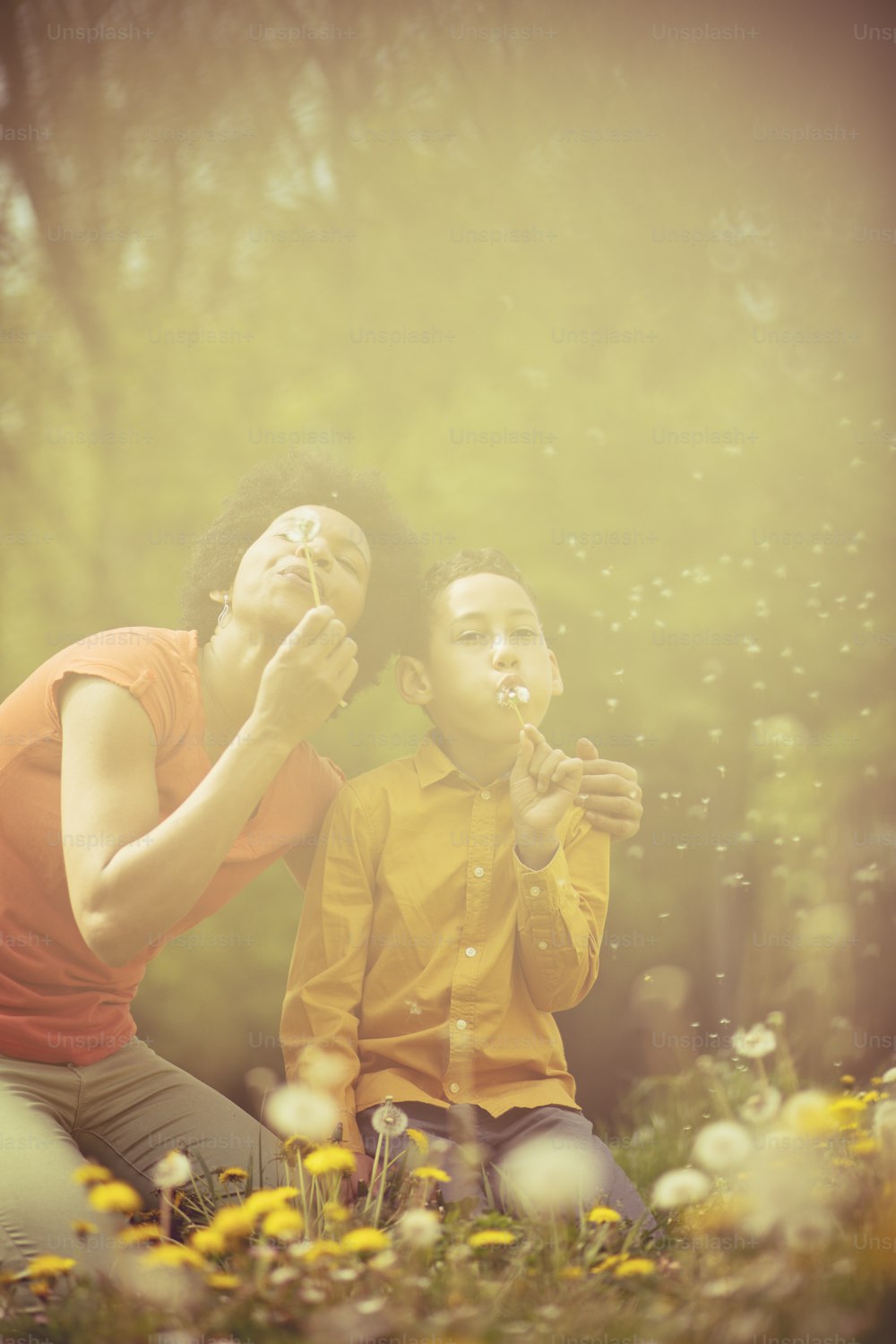 Common wish. Mother and son in the park.