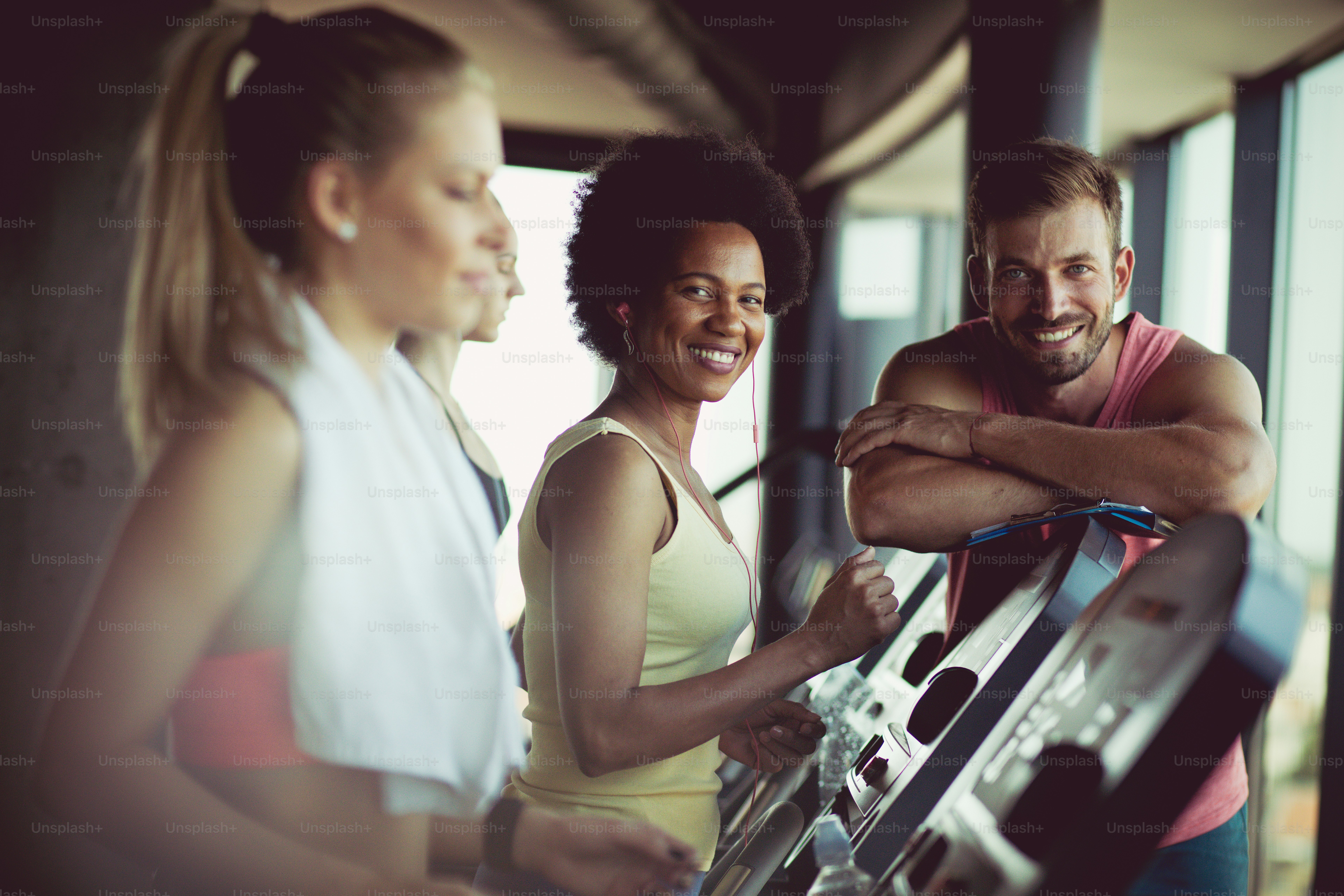 Good day. People at gym.