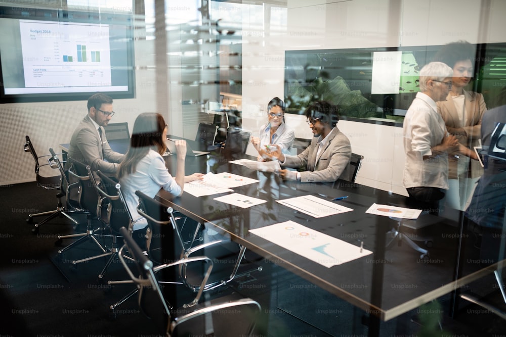 Corporate business people team and manager in a meeting