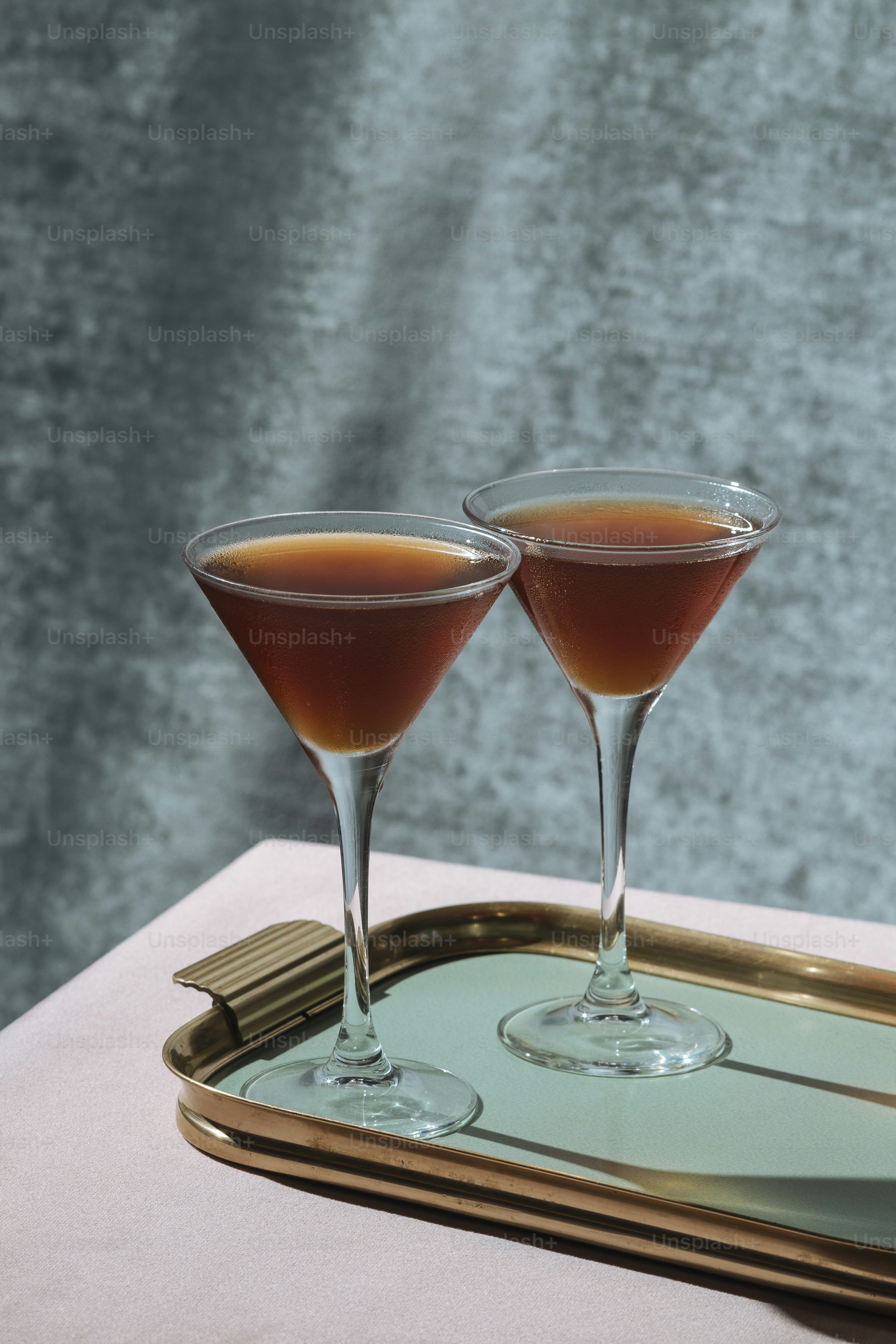 Stinger, an after dinner Cocktail with Cognac and Crème de Menthe white ...