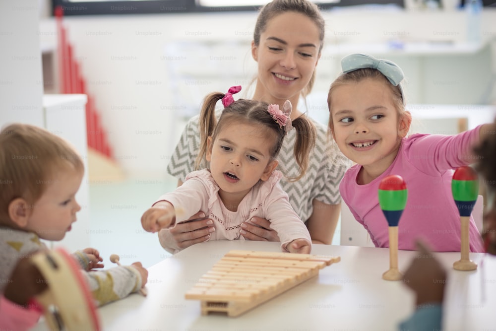 Music is important for their growing up. Children in preschool.