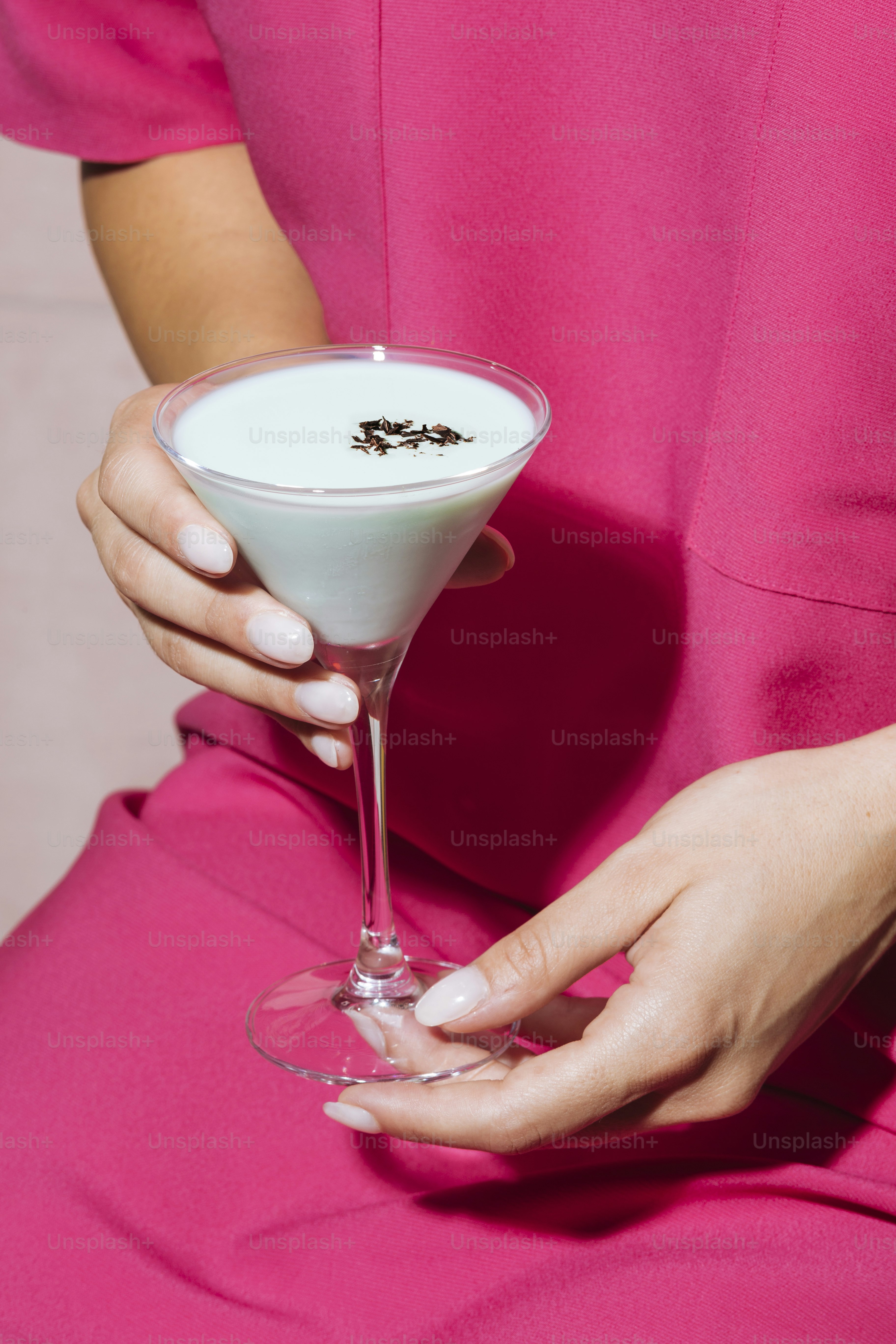 Grasshopper cocktail, an old classic from New Orleans, with green creme de menthe. white creme de cacao
and light cream (or single cream in UK)