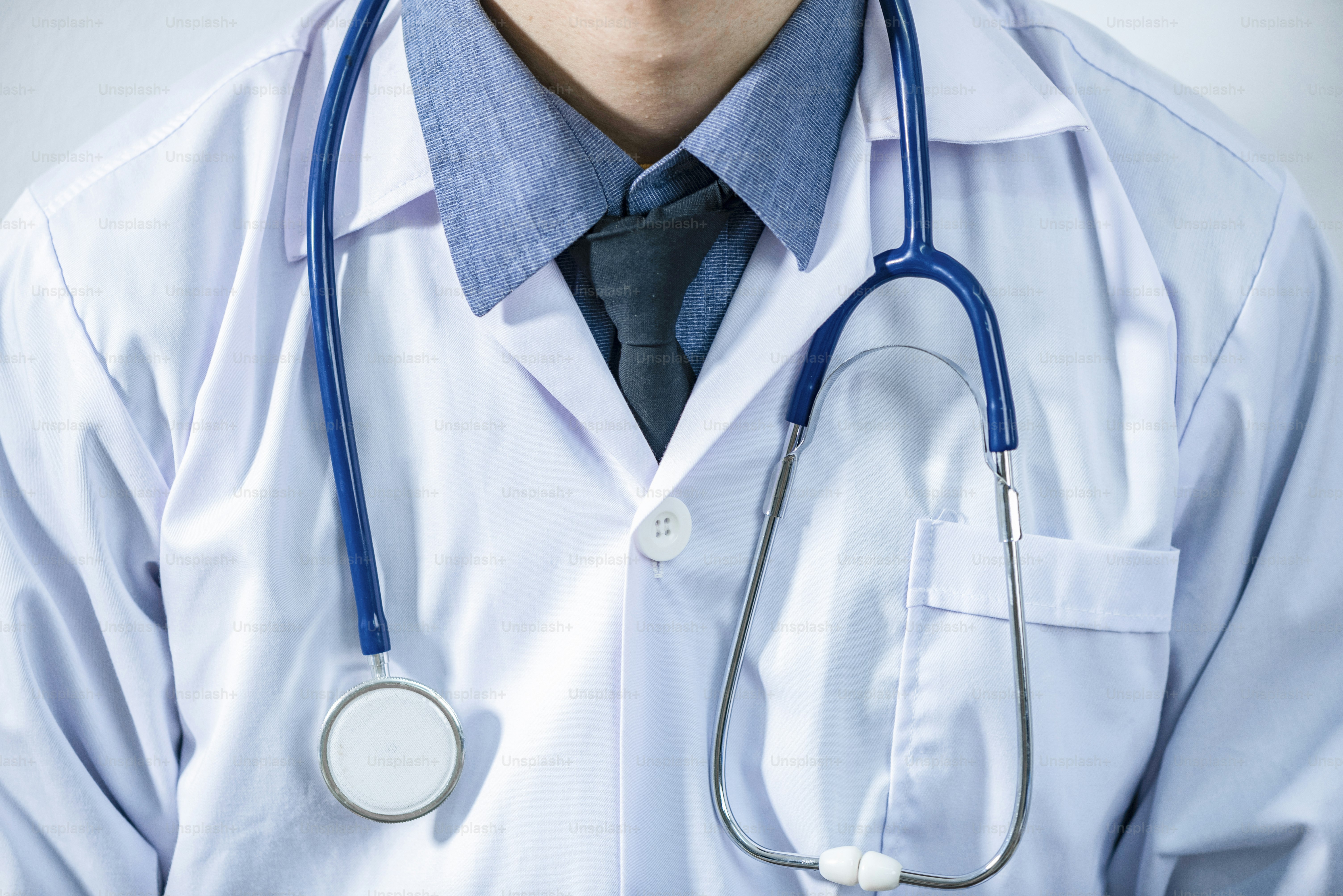 Medical work clothes and heart stethoscope