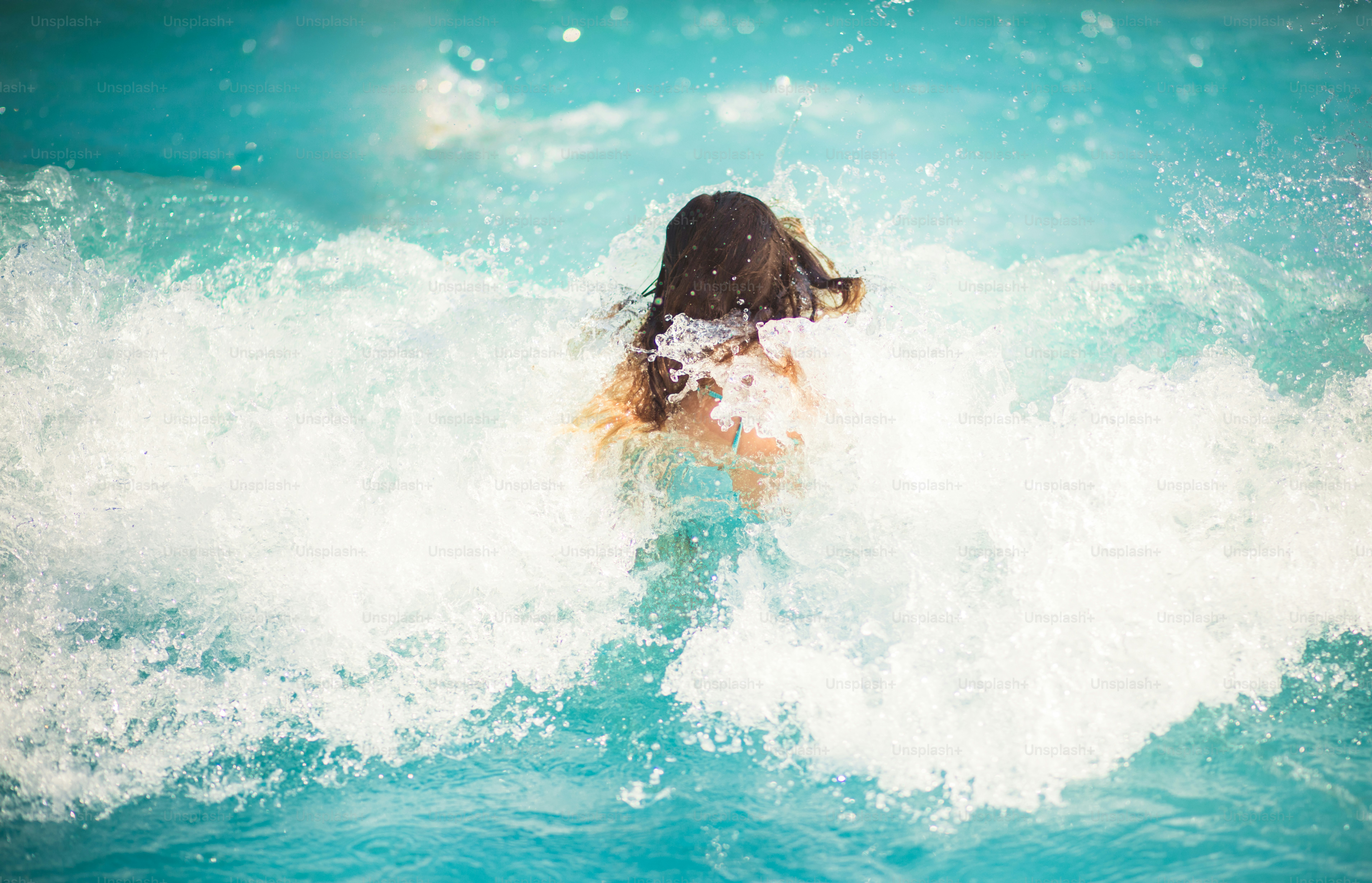 The sea, the epitome of free. Child swimming in the pool.