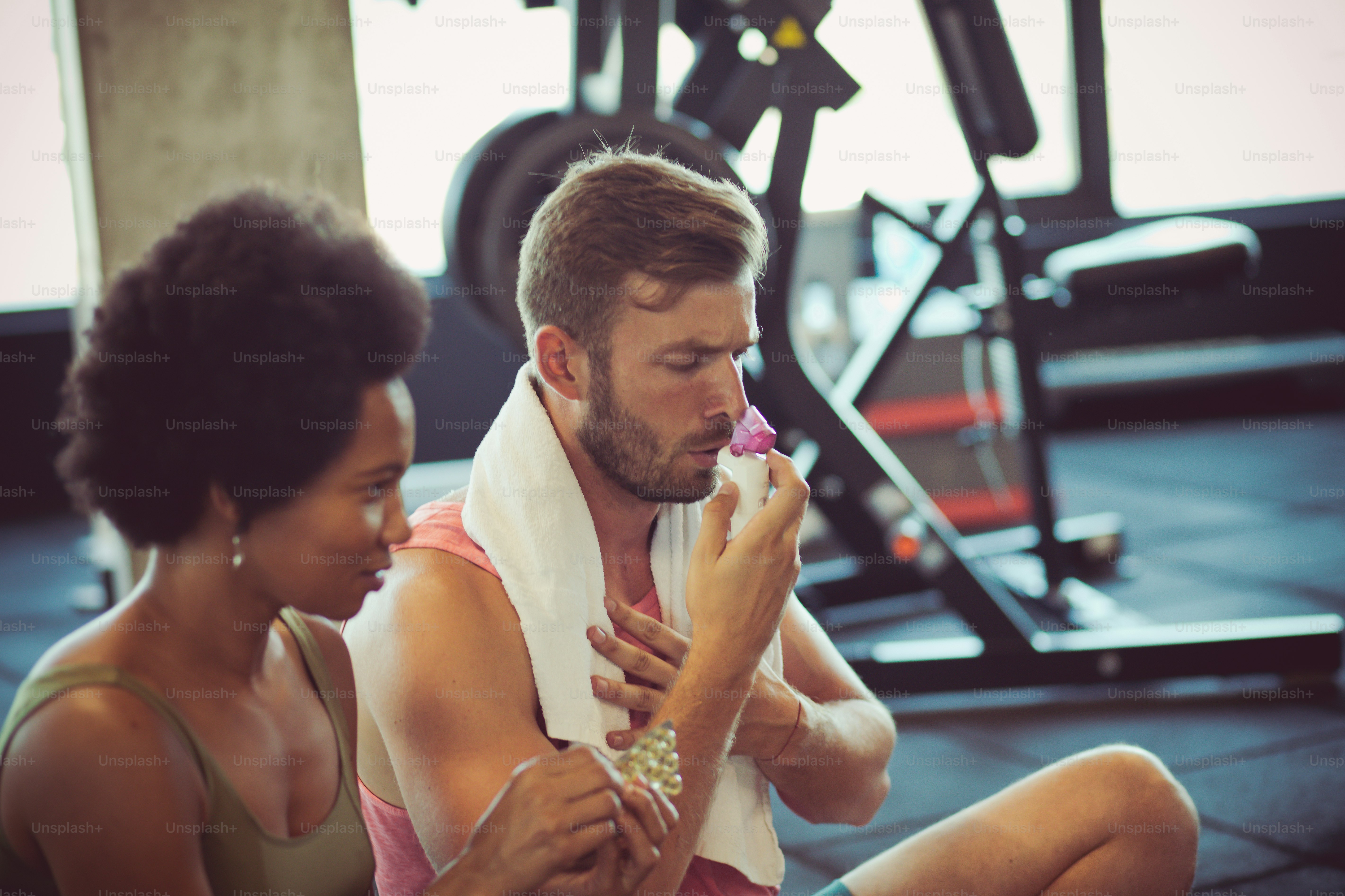 I feel pressure. People in gym.