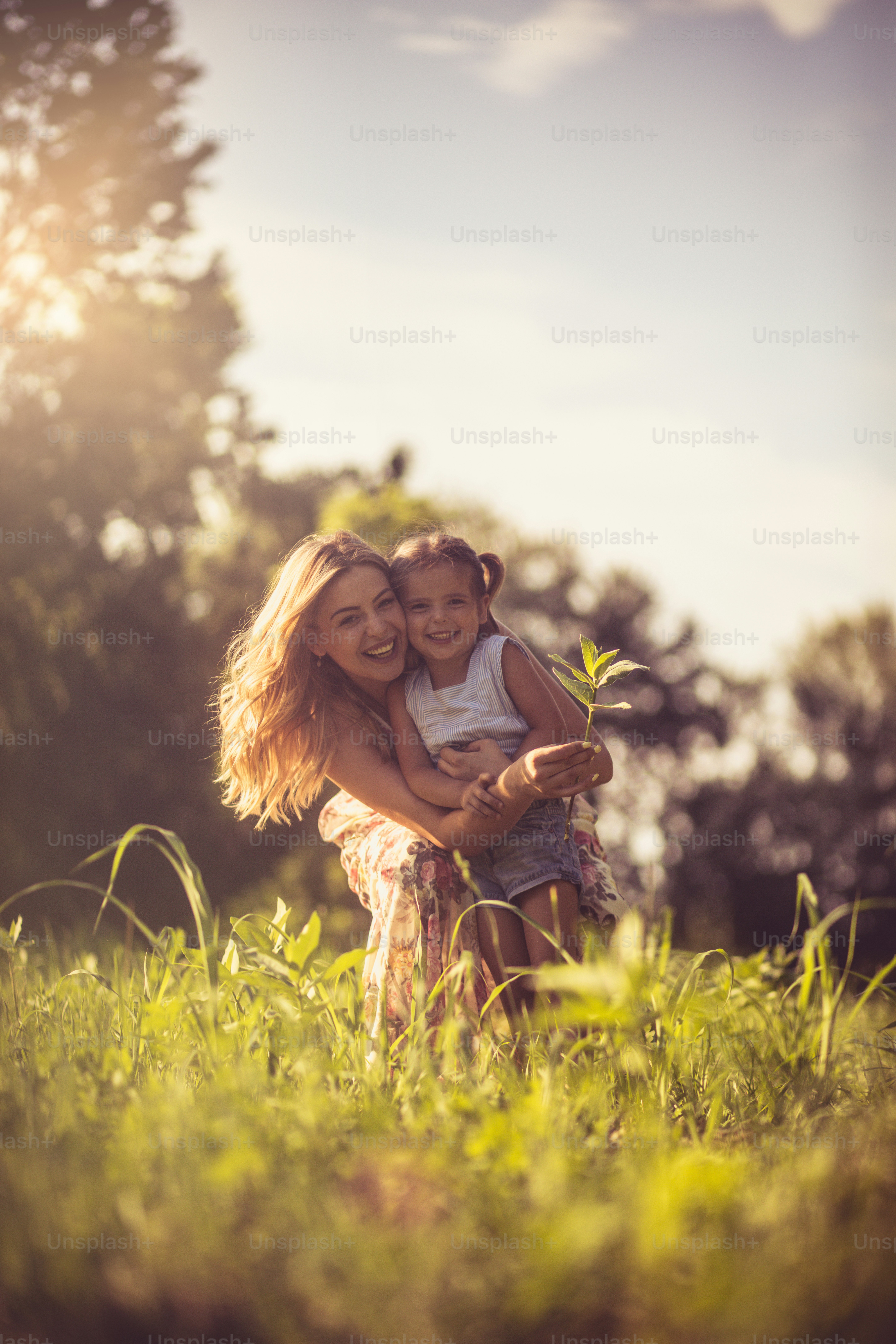 She is my little flower. Mother daughter outdoor.