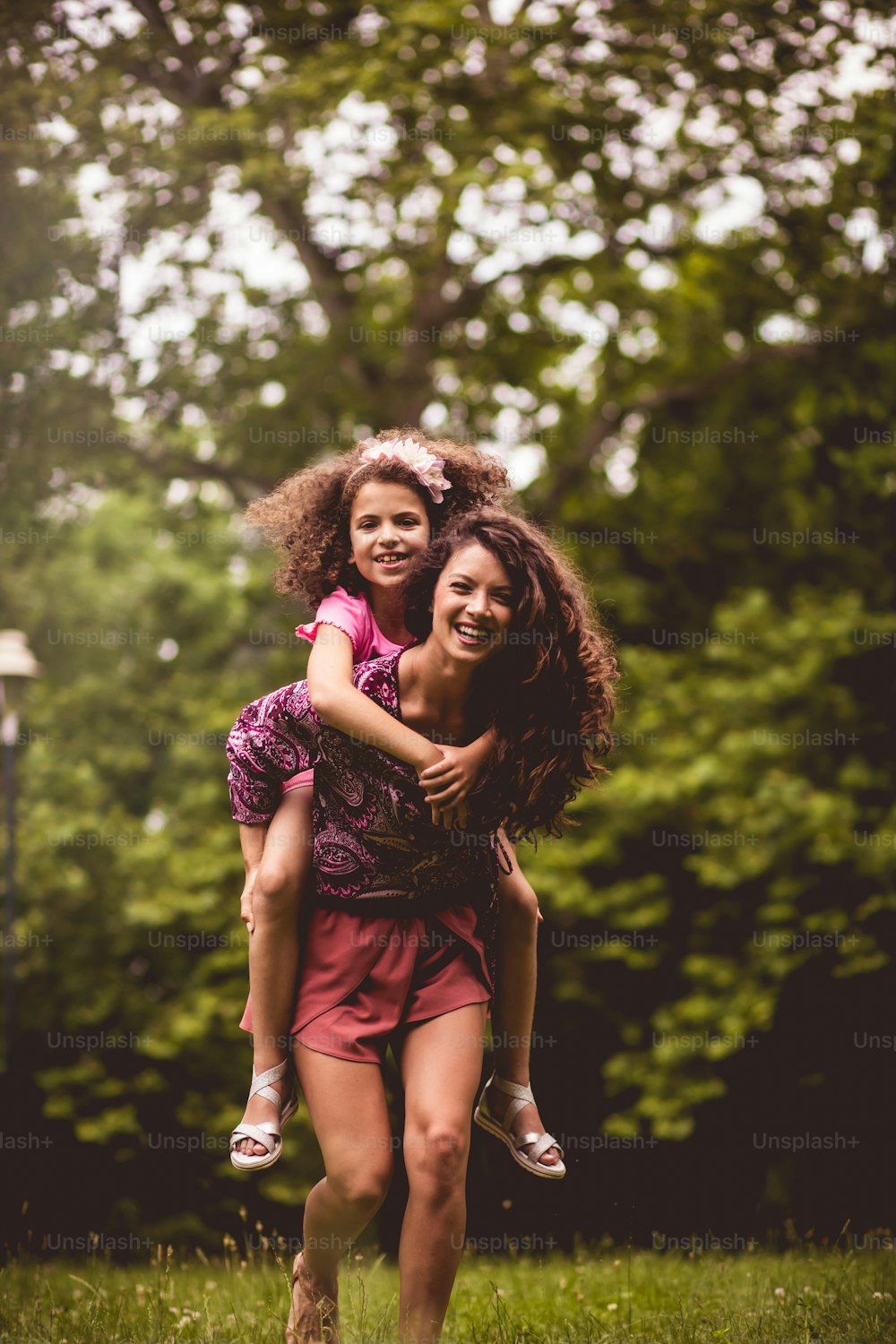 I'm a mommy's little girl. Mother and daughter in nature.