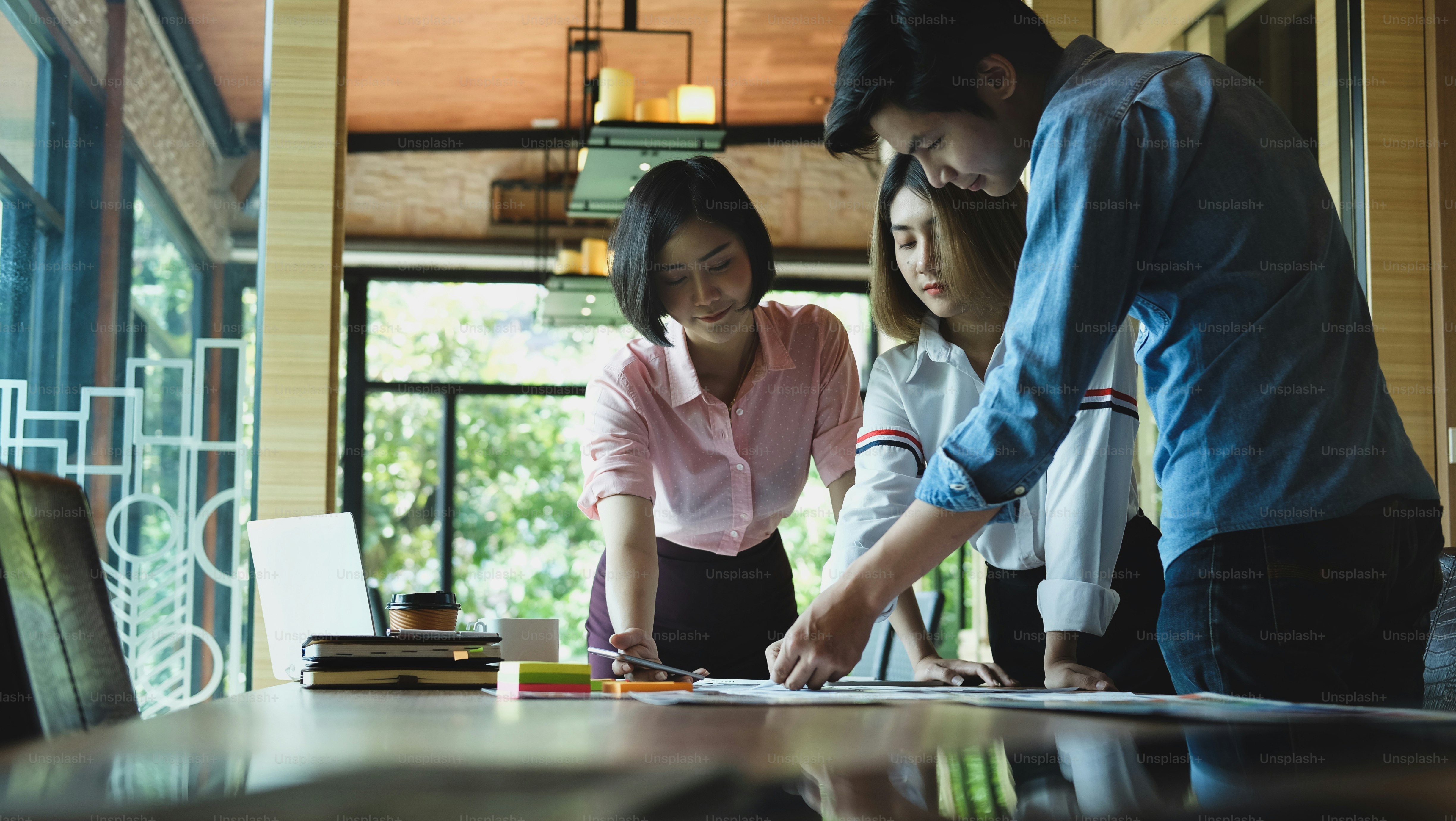 UX UI team design working on creative workplace. photo – Indoors Image ...