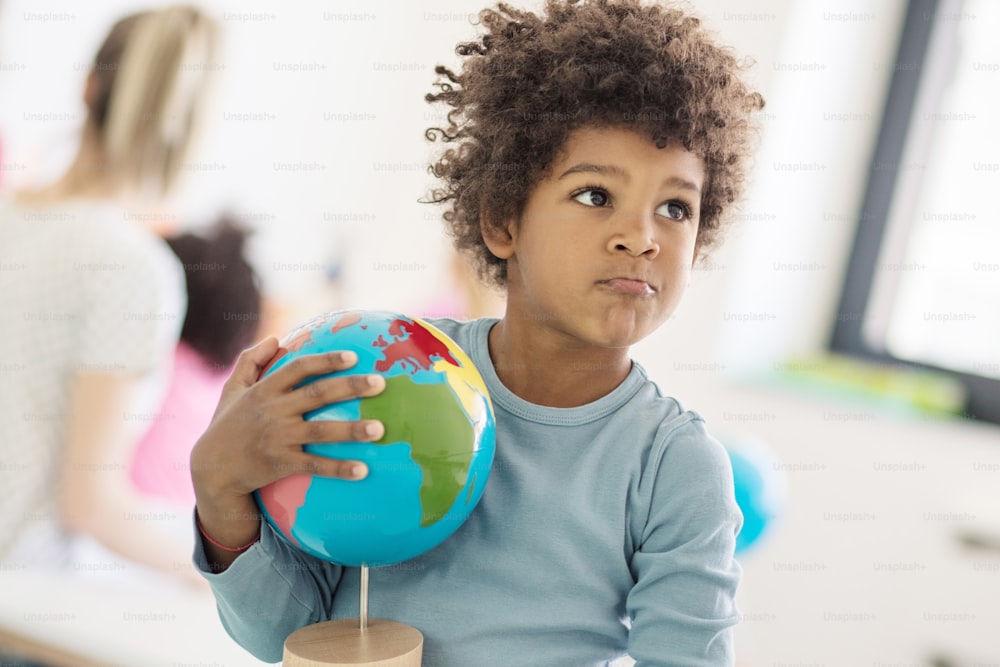 This is my globe. Child in preschool.