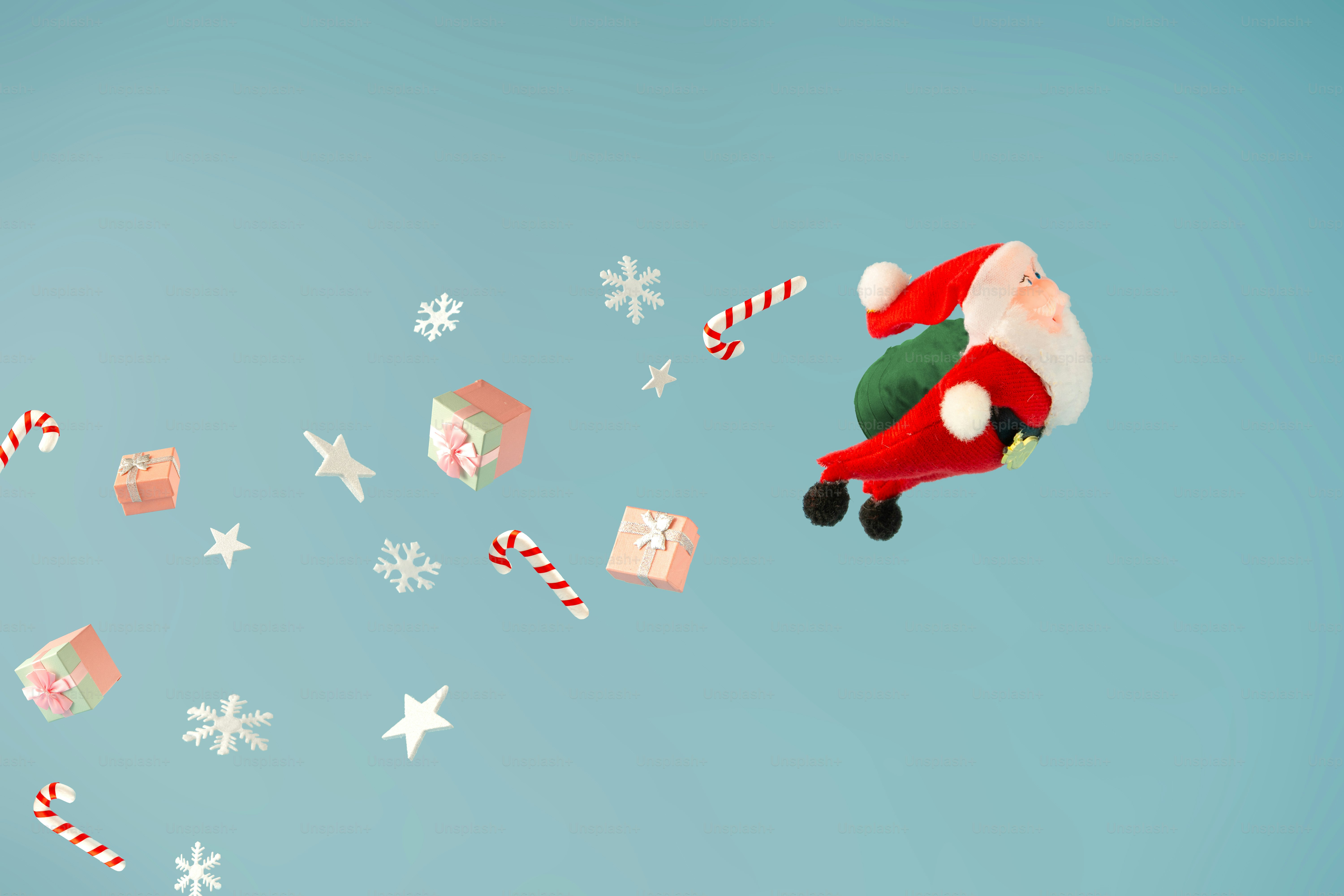 Entrega de presentes de Ano Novo. Férias de inverno conceito mínimo.