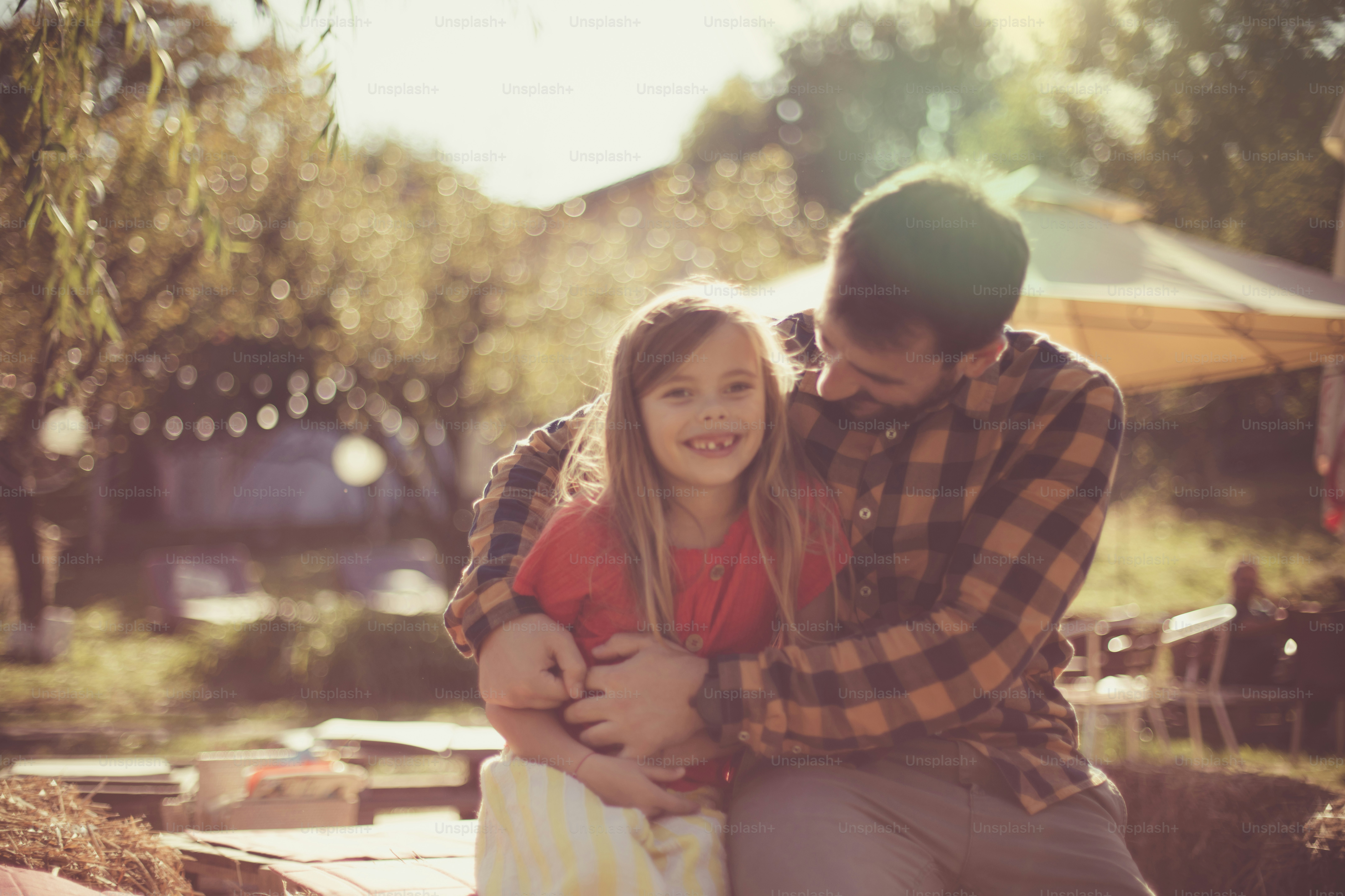 Quality time creates a strong bond. Father and daughter in nature.