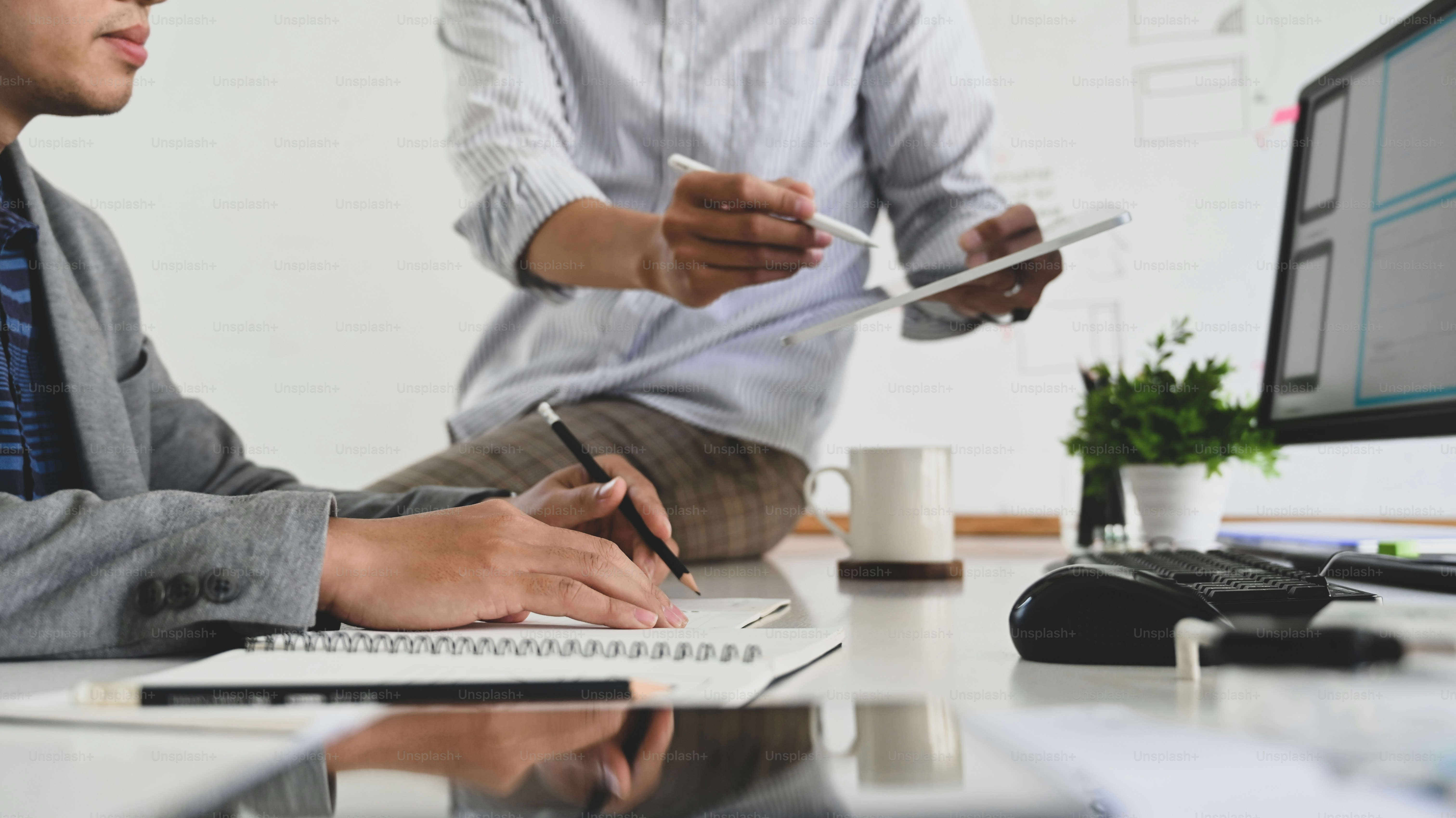 Cropped shot Programmer and Web Designer working with UX UI development on computer and tablet.