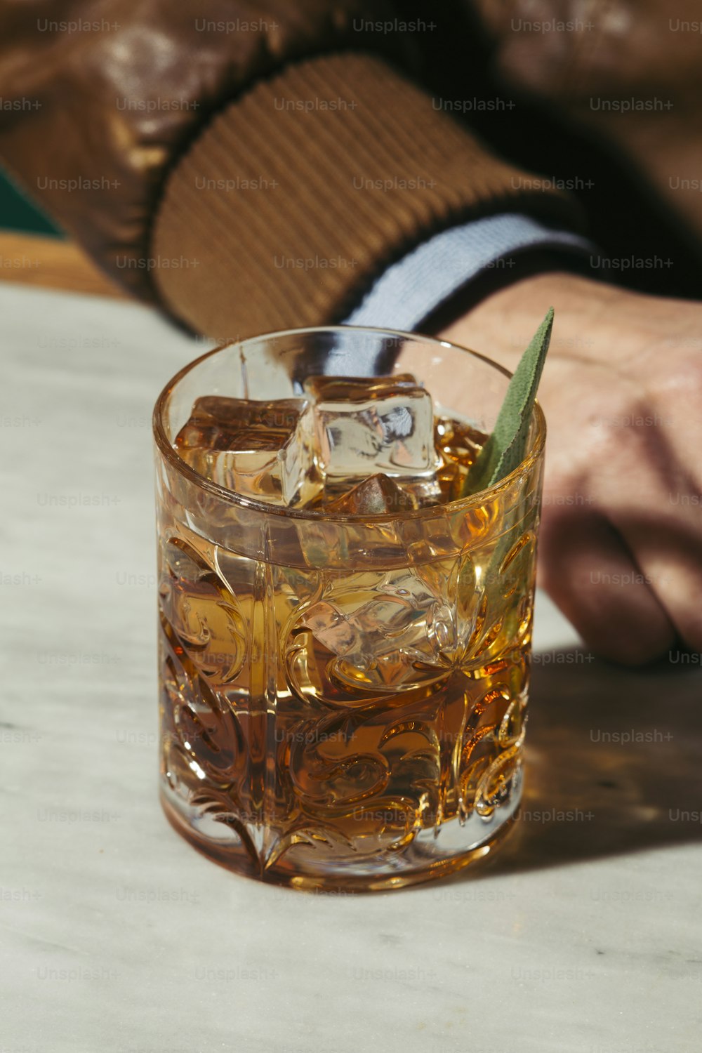 Whiskey With Ice Cubes Stock Photo - Download Image Now - Whiskey