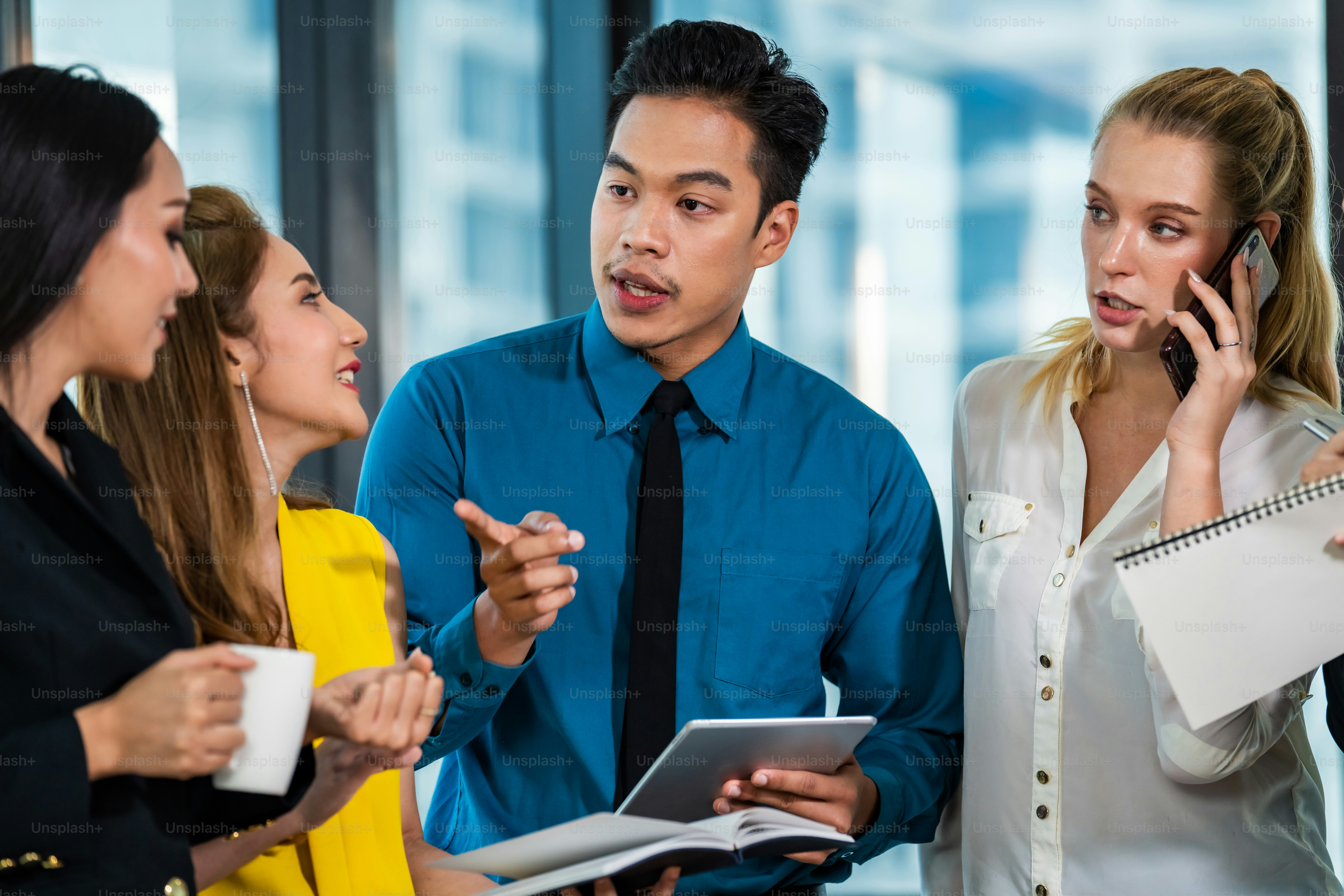 Group of business people office worker teamwork meeting and discussing business plan in office