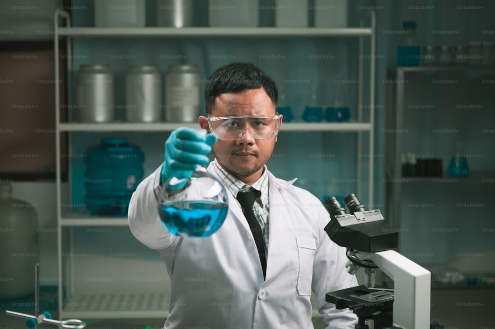 Portrait of researcher in laboratory