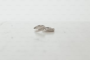 wedding rings on a white background