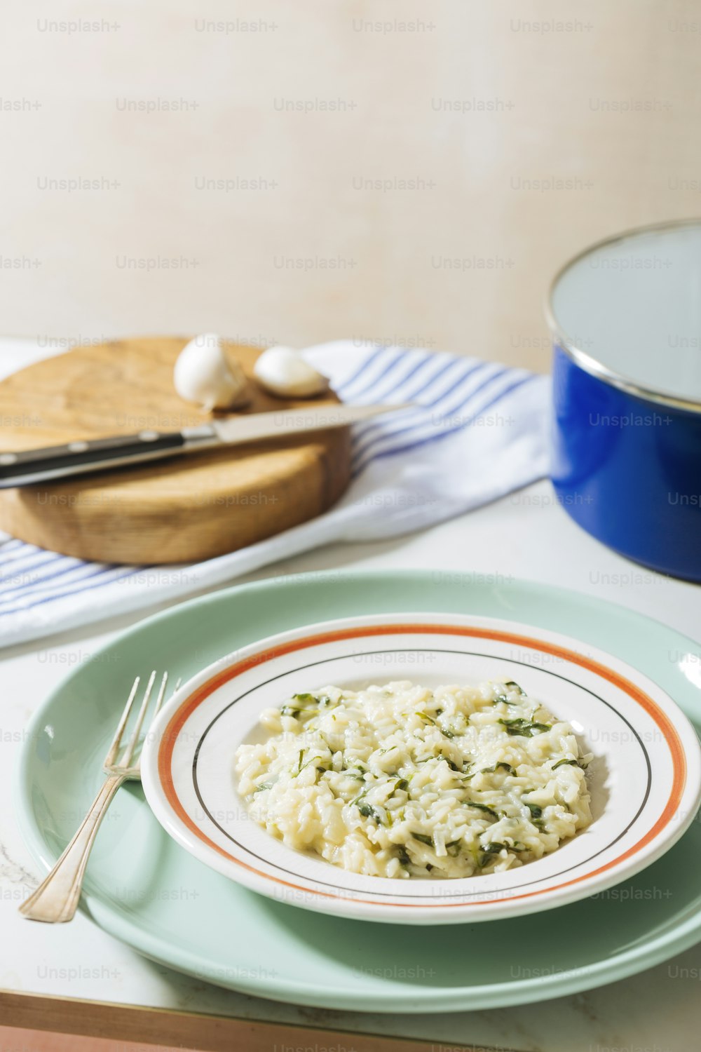 Risotto with Silene Vulgaris, a delicious spontaneous herb, ideal also for omelettes.
