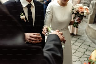 happy bride and groom toasting and laughing, funny moment,  gorgeous wedding reception