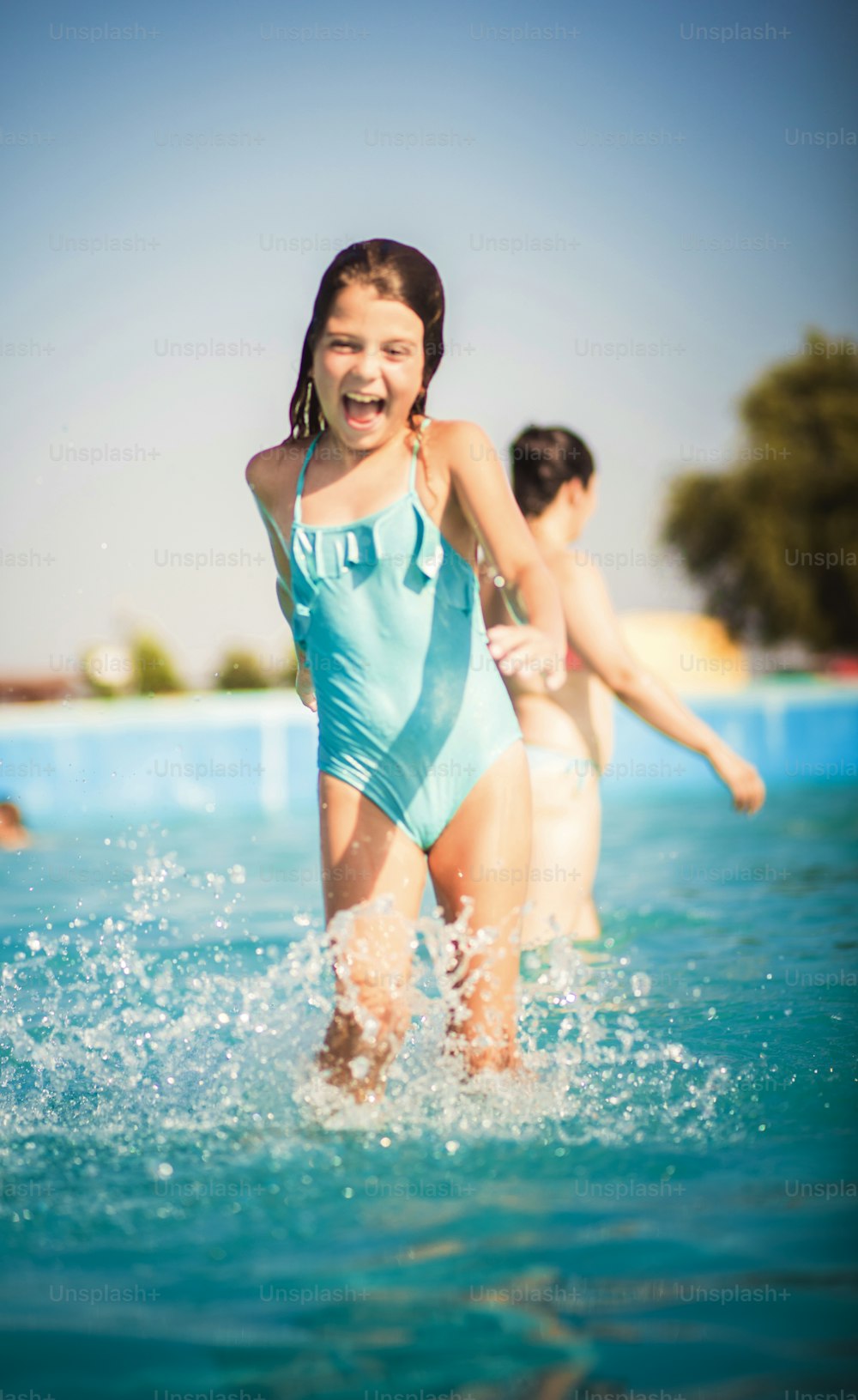 Perfectly fun. Child in the pool.