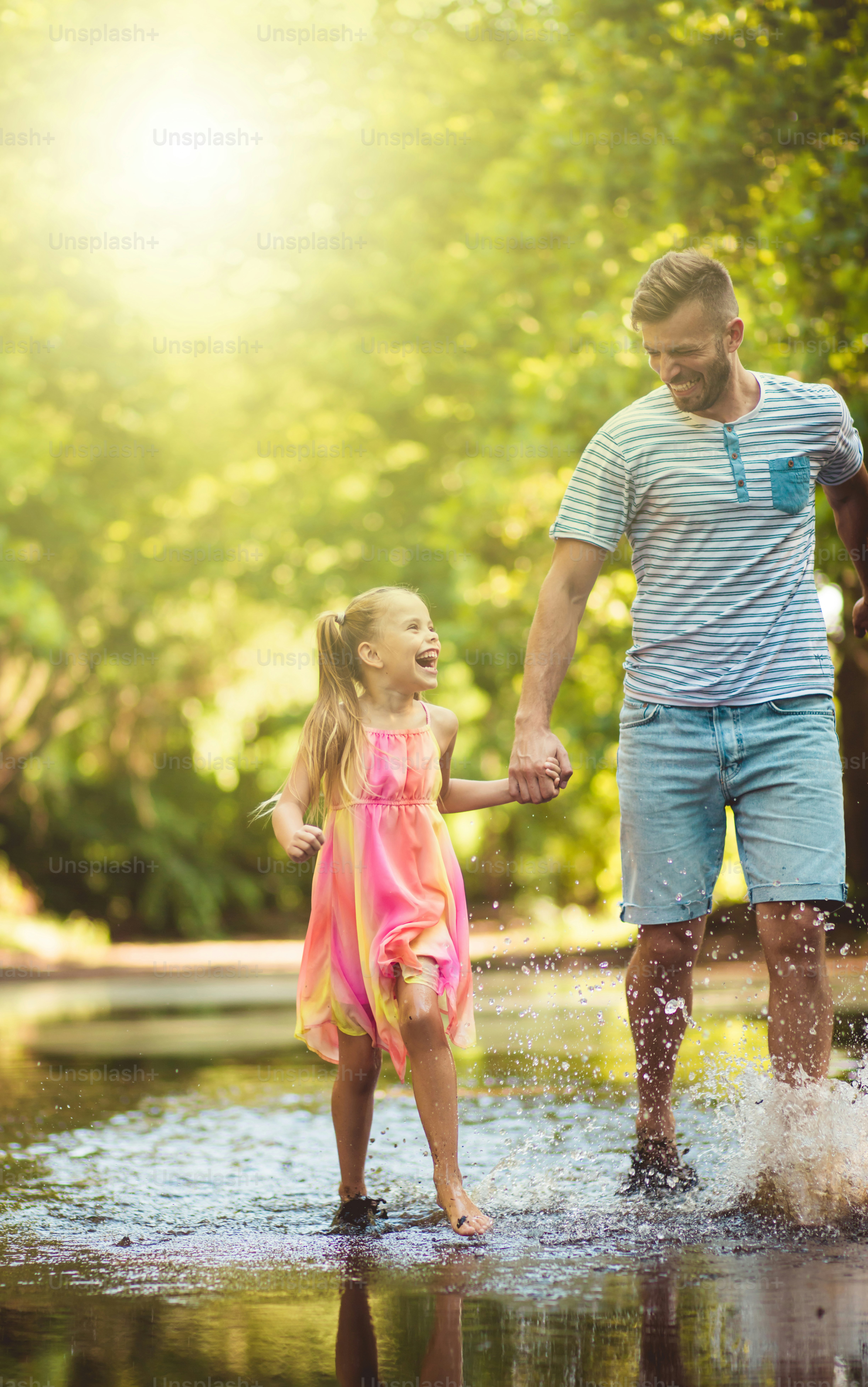 Der Spaß hört nie auf. Vater und Tochter.