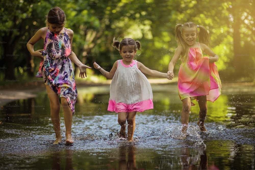 Sisters is blessing. Children having fun in nature.