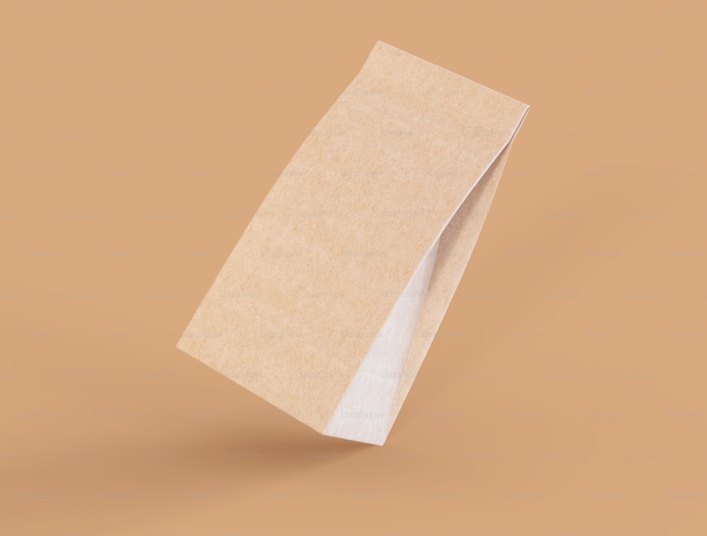 3D Illustration. Take away paper bag mockup on isolated background. Brown paper package. Take away food concept.