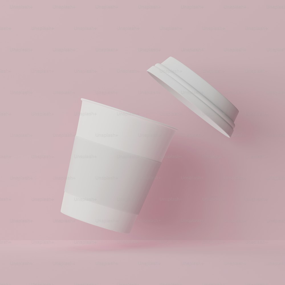 Paper coffee cups takeaway mock-up. 3d illustration.