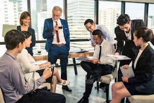 Group of Business people teamwork meeting with CEO or manager in office conference room
