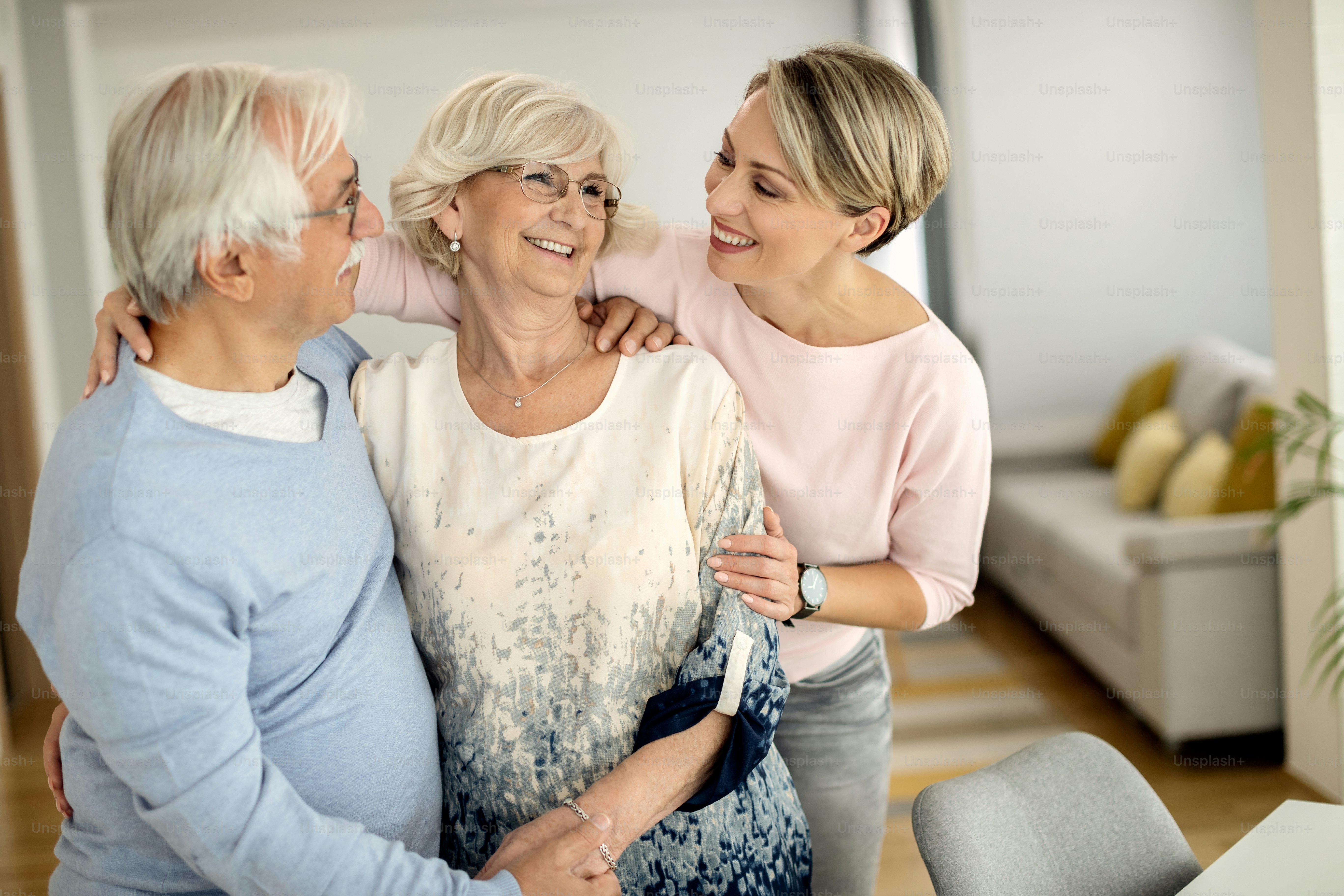 Happy senior receiving compassionate home care from Apex in Calgary