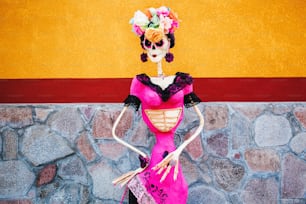 Mexican Catrina for Dia de los Muertos , displayed during Day of the Dead celebration in Mexico