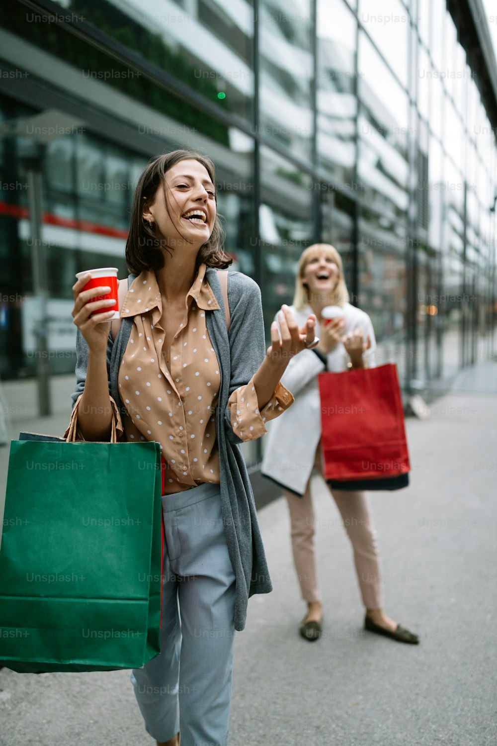 Group of happy young women friends having fun, shopping, travel