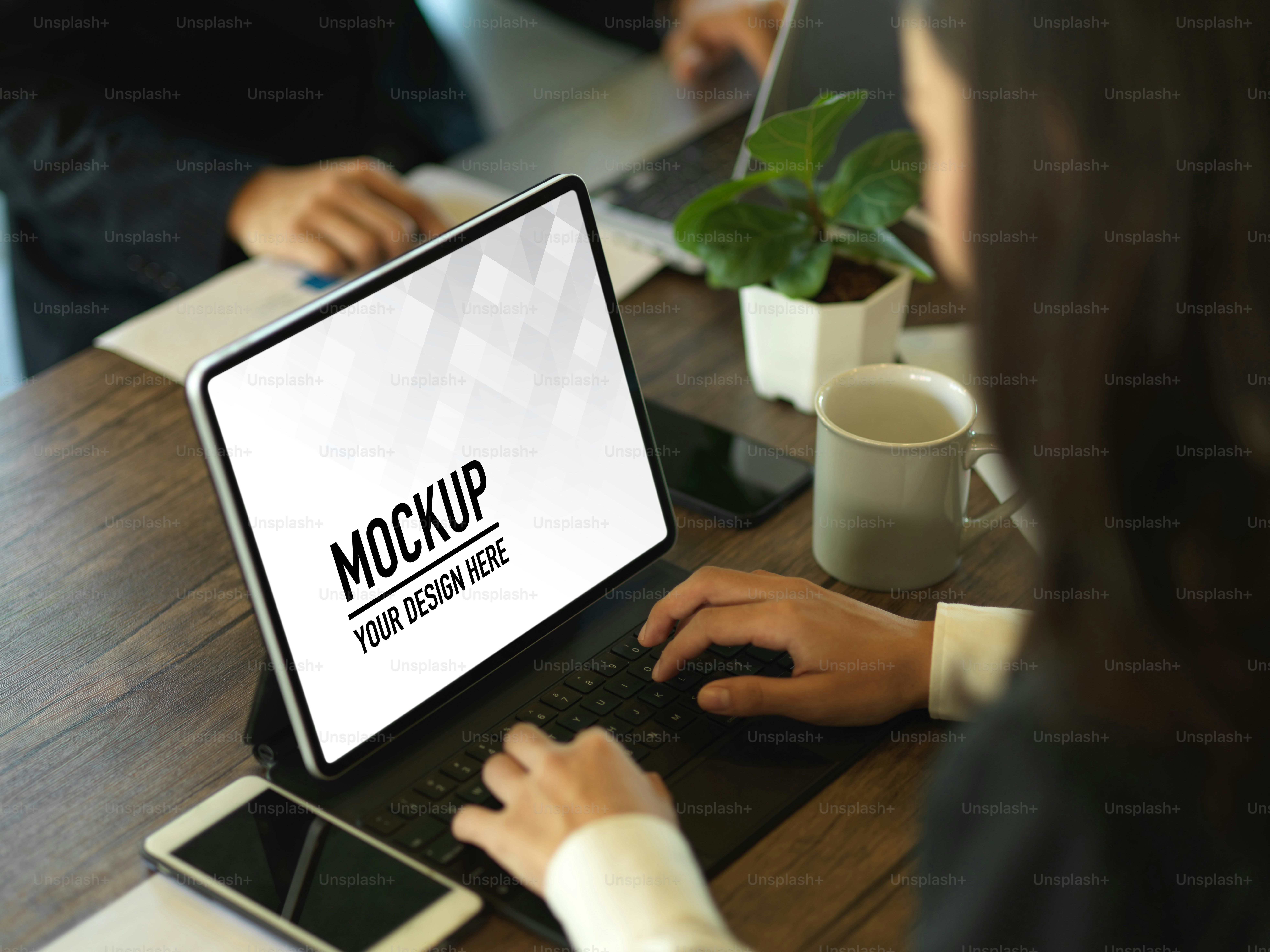 Cropped shot of businesswoman working with digital tablet in meeting room, clipping path