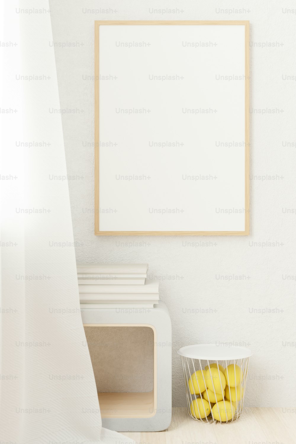 Mockup blank photo frame for your design. 3D rendered.